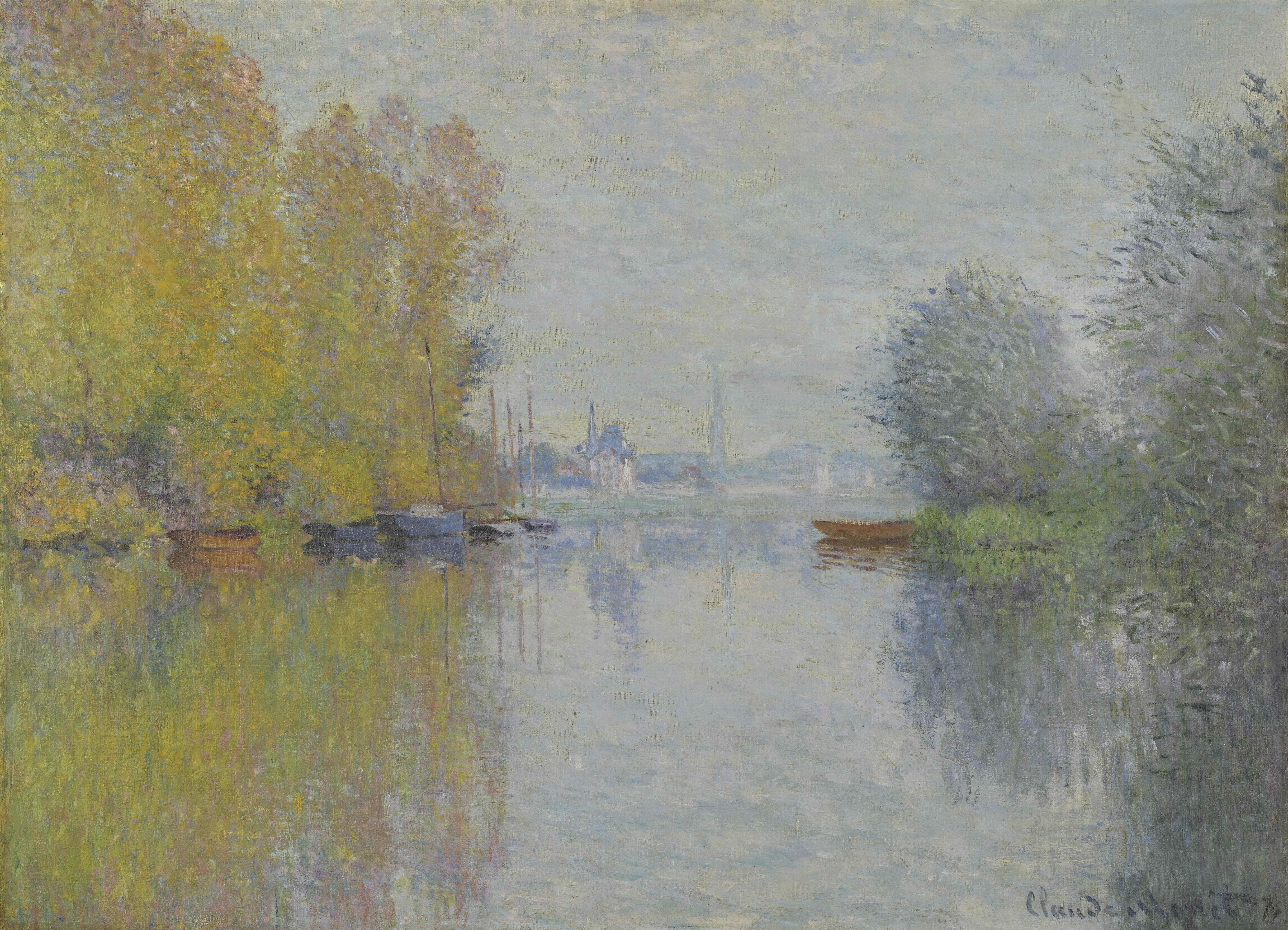 《塞纳河的秋天，阿让特伊》（Autumn on the Seine, Argenteuil）｜克劳德·莫奈 Claude Monet｜1873
