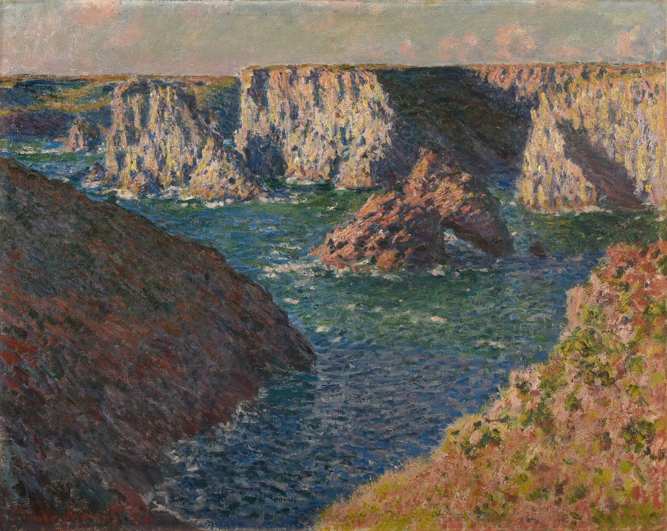 《美丽岛的岩石》（Les Rochers de Belle-Ile）｜克劳德·莫奈 Claude Monet｜不明