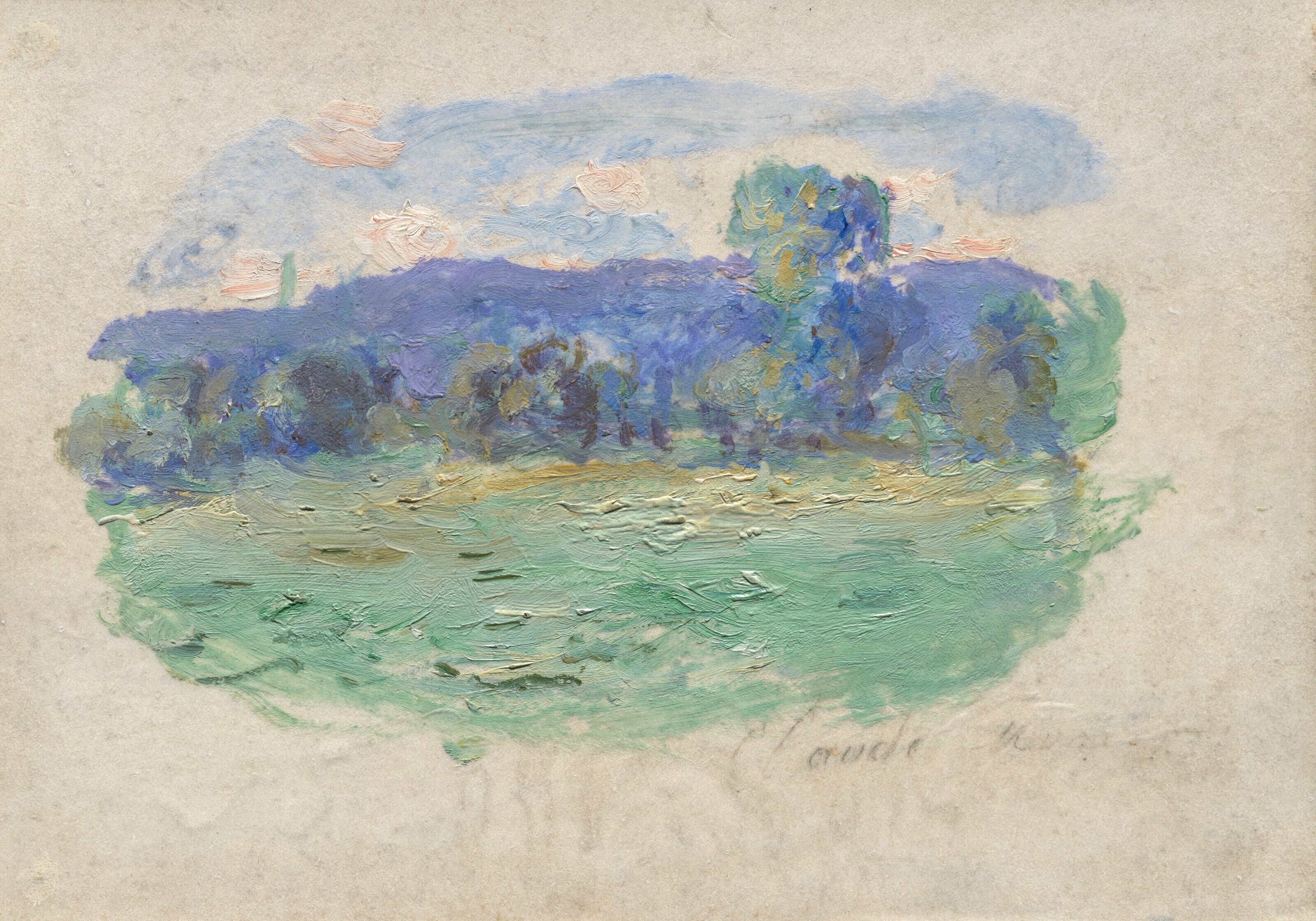 《维勒港的塞纳河》（La Seine à Port-Villez）｜克劳德·莫奈 Claude Monet｜1909