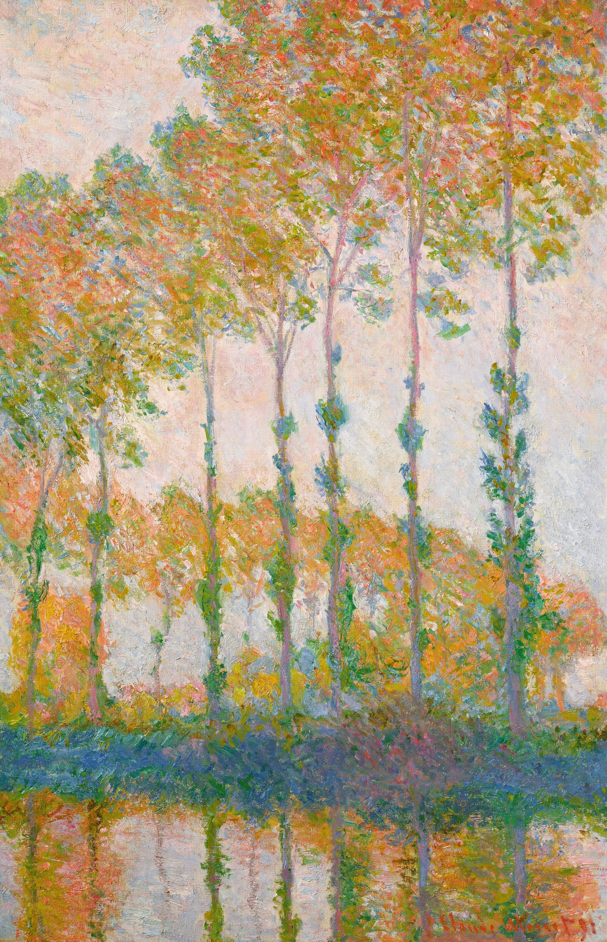 《埃普特河畔的白杨树，秋日》（Peupliers au bord de l’Epte, automne）｜克劳德·莫奈 Claude Monet｜1891