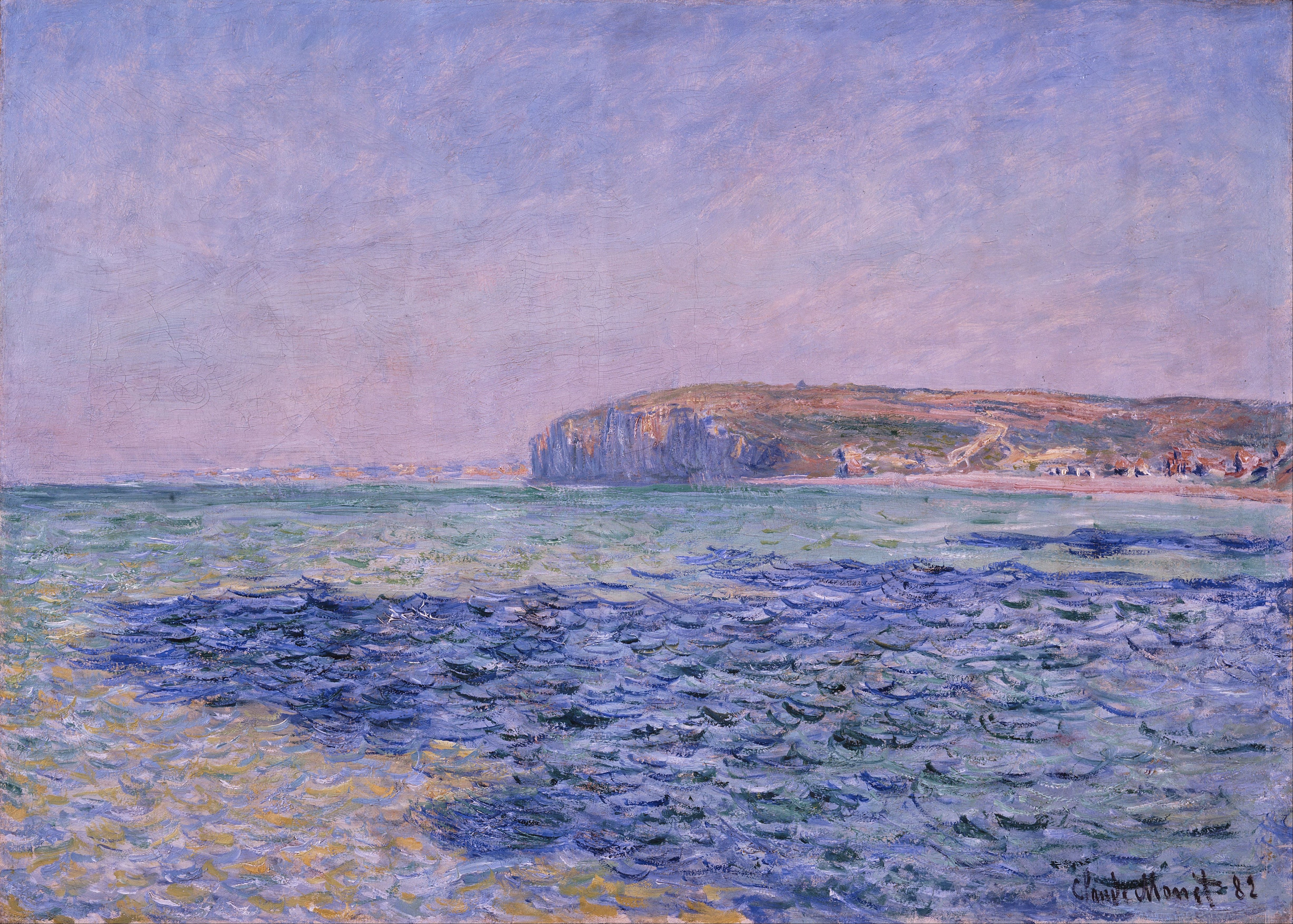 《海面上的影子。普维尔悬崖》（Shadows on the Sea. The Cliffs at Pourville）｜克劳德·莫奈 Claude Monet｜1882