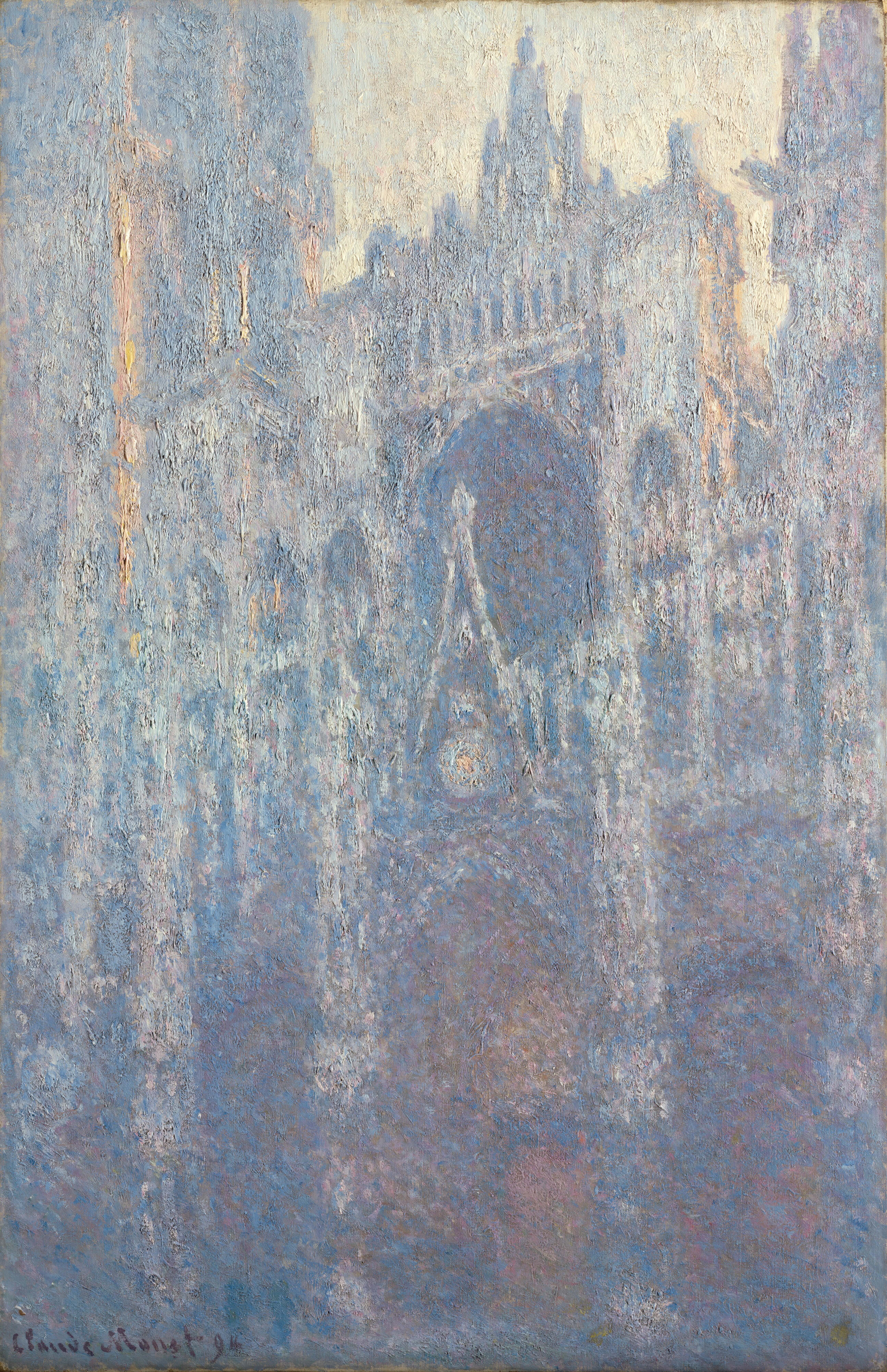 《晨光下的鲁昂大教堂门户》（The Portal of Rouen Cathedral in Morning Light）｜克劳德·莫奈 Claude Monet｜1894