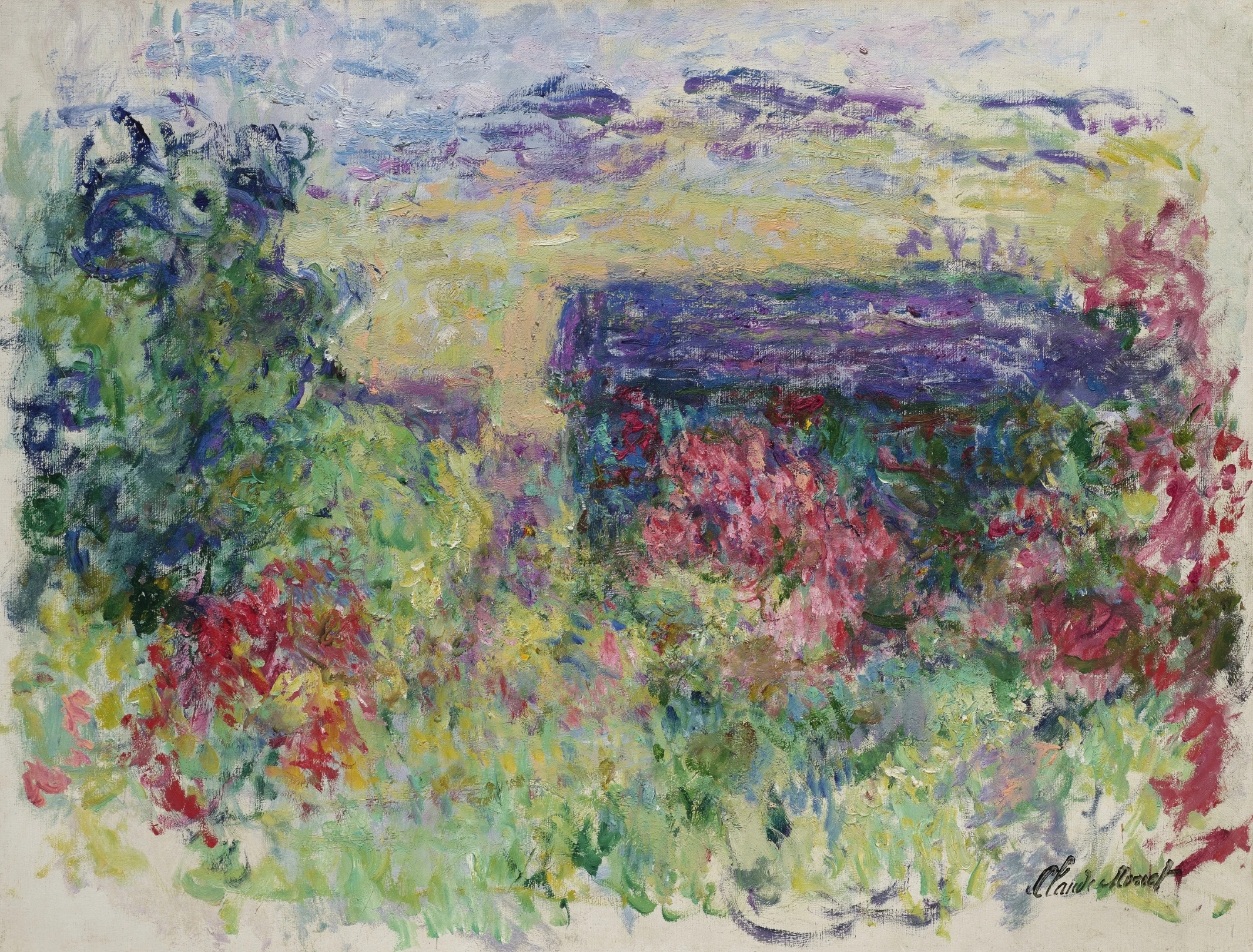 《穿过玫瑰的房子》（La Maison à travers les roses）｜克劳德·莫奈 Claude Monet｜约1925–26