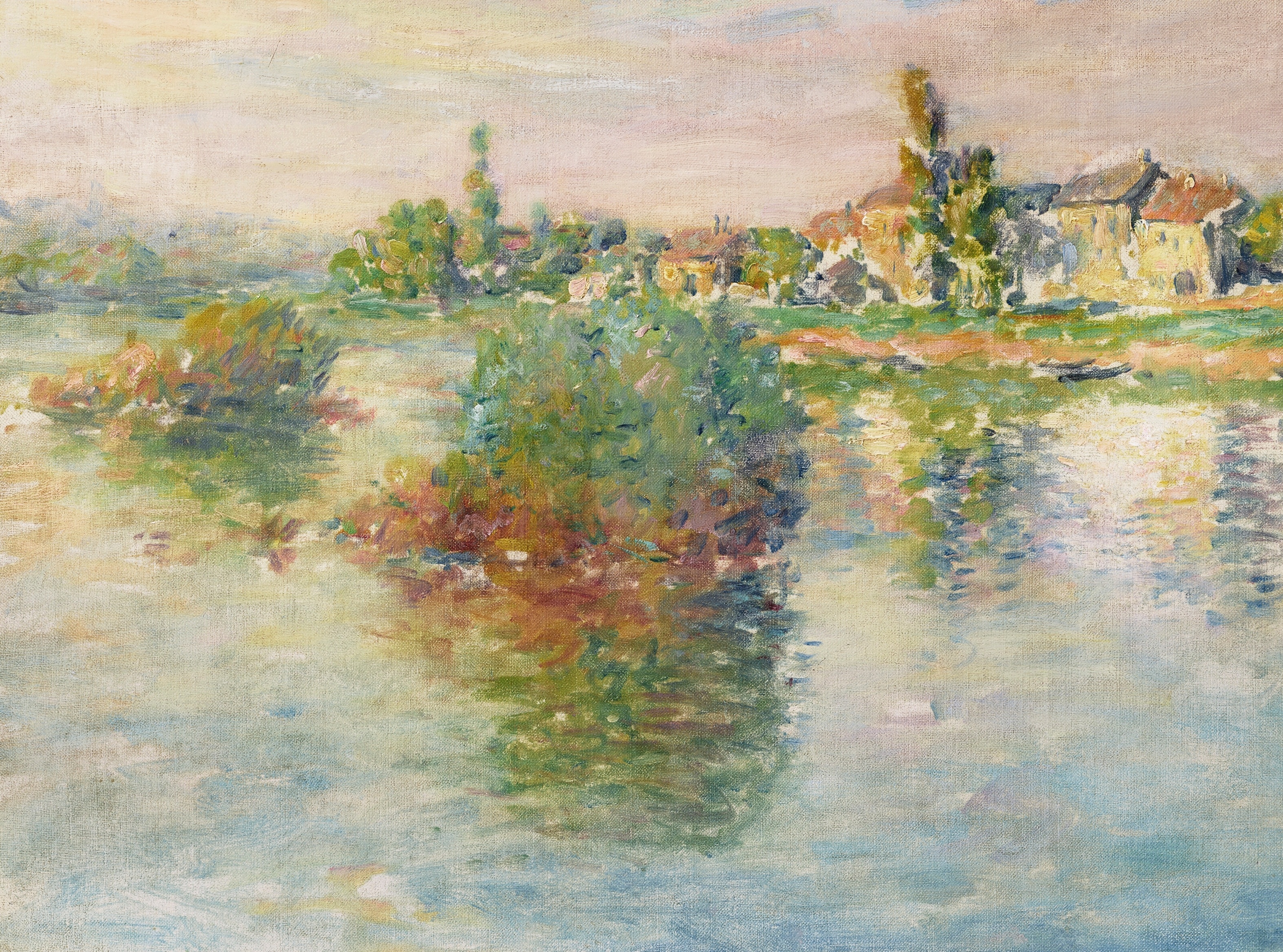 《拉瓦库尔的塞纳河》（La Seine à Lavacourt）｜克劳德·莫奈 Claude Monet｜1879