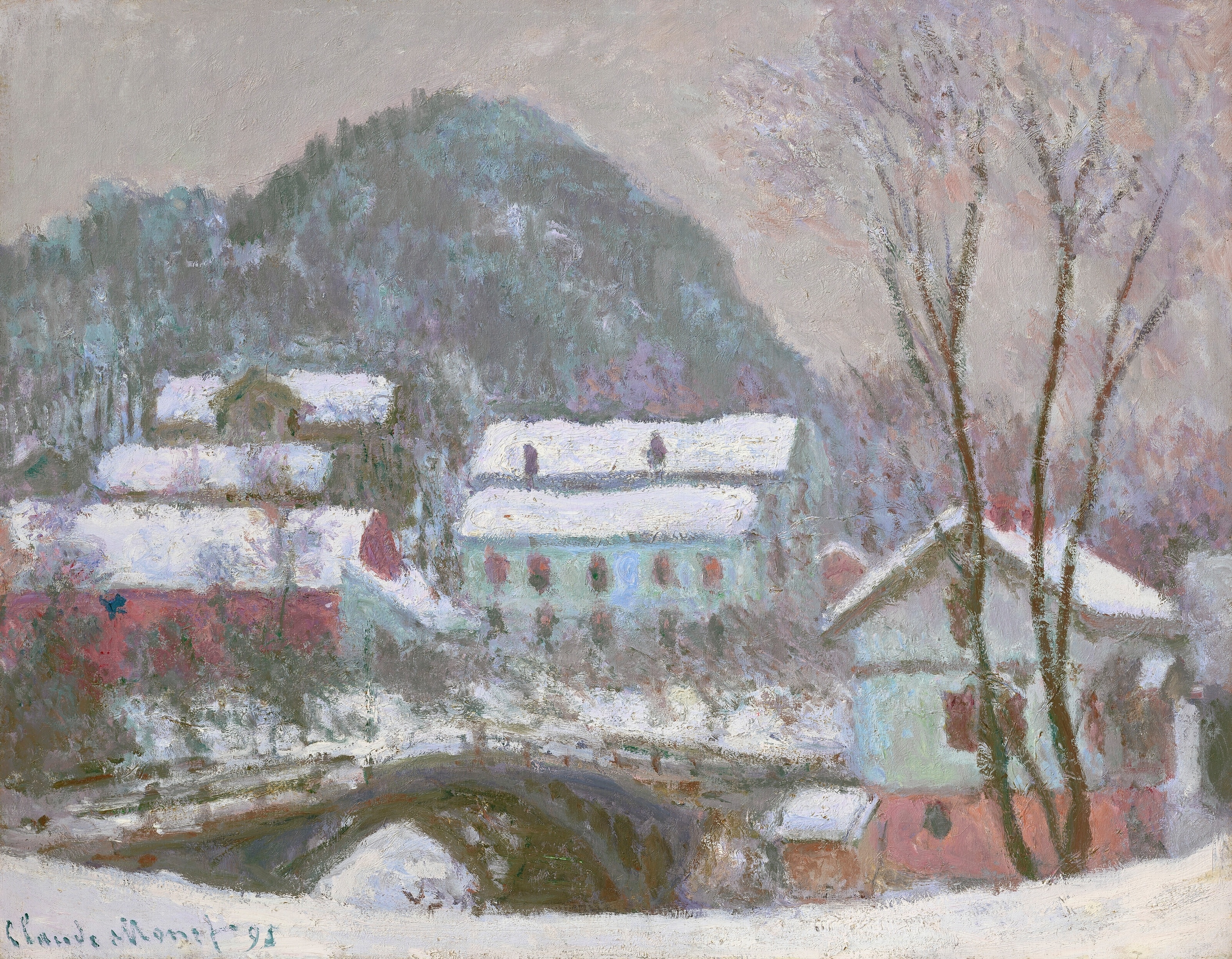 《挪威山特维肯，雪花效果》（Sandviken, Norvège, effet de neige）｜克劳德·莫奈 Claude Monet｜1895