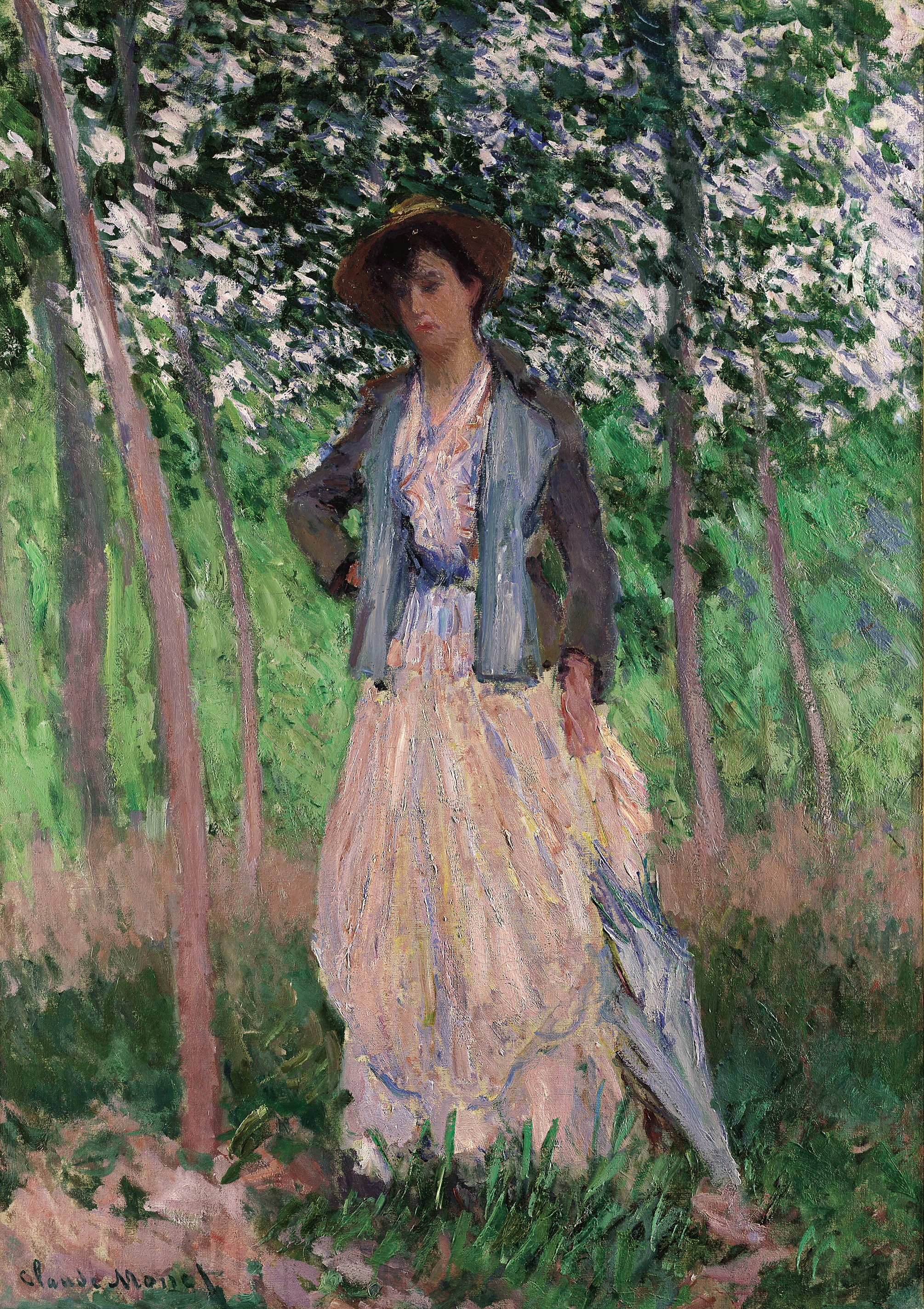 《散步者苏珊娜·奥什代（后为西奥多·厄尔·巴特勒夫人）》（The Stroller (Suzanne Hoschedé, later Mrs. Theodore Earl Butler, 1868–1899)）｜克劳德·莫奈 Claude Monet｜1887