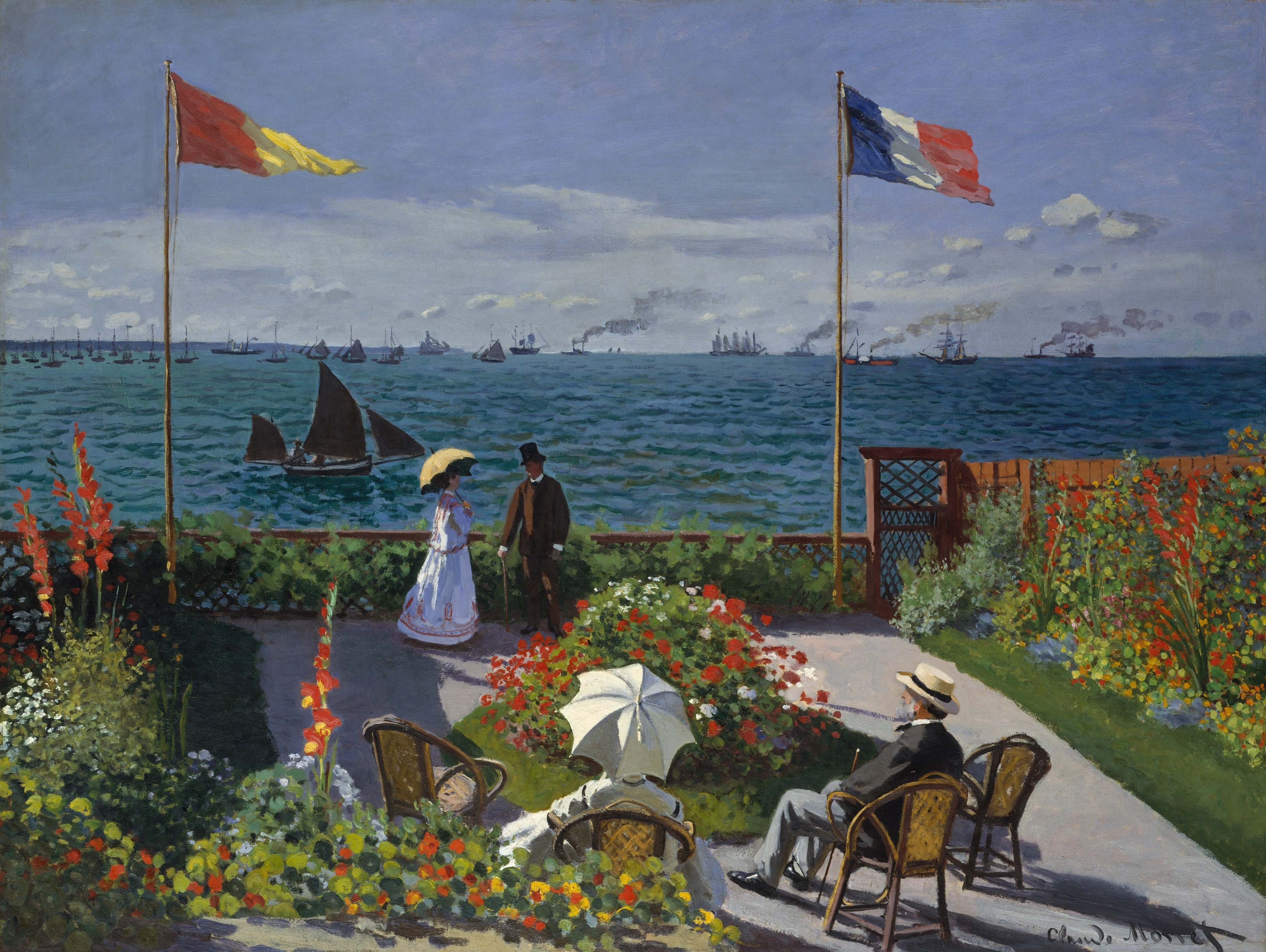 《圣阿德雷斯花园》（Garden at Sainte-Adresse）｜克劳德·莫奈 Claude Monet｜1867
