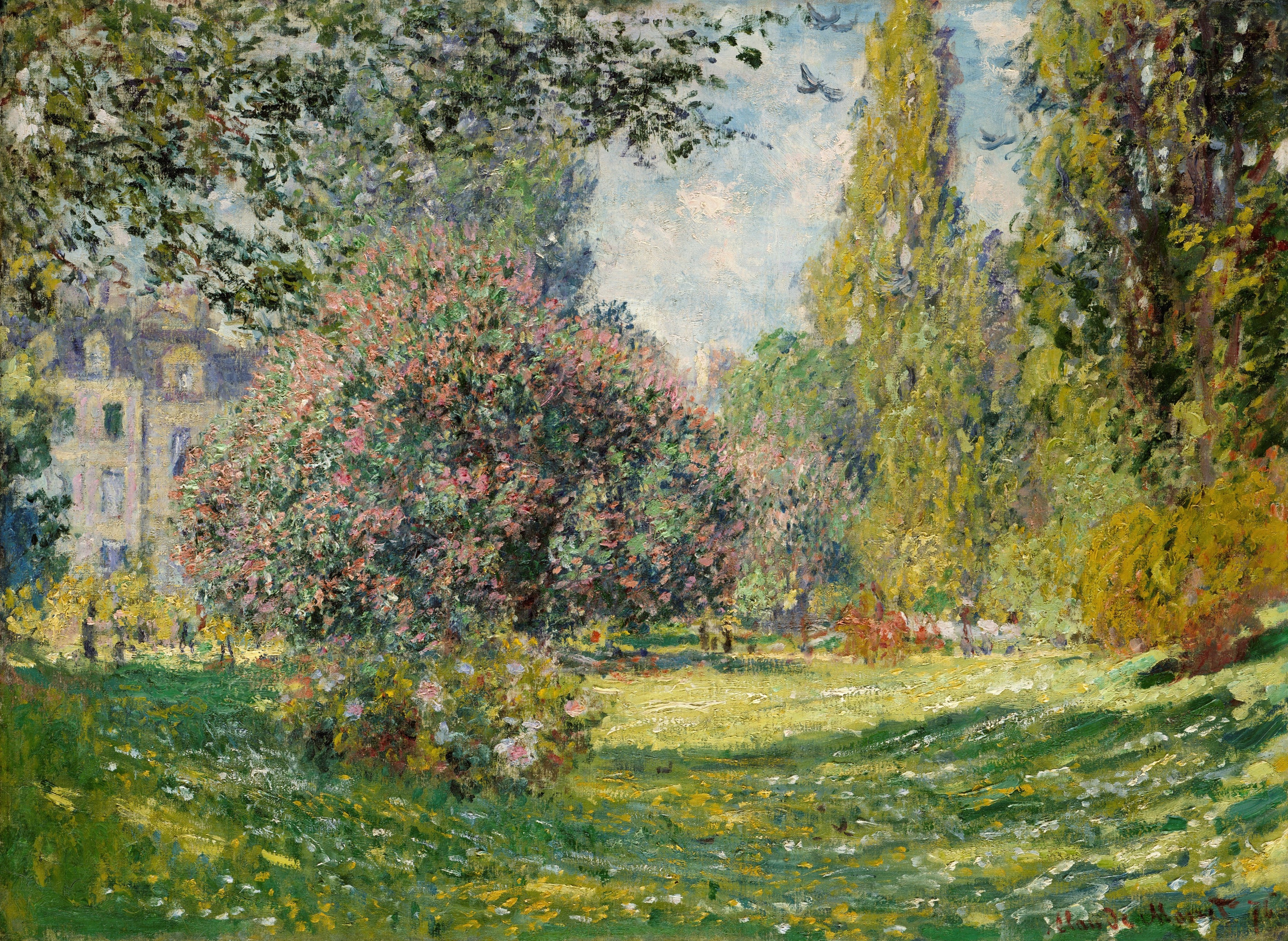 《景观;蒙索公园》（Landscape; The Parc Monceau）｜克劳德·莫奈 Claude Monet｜1876