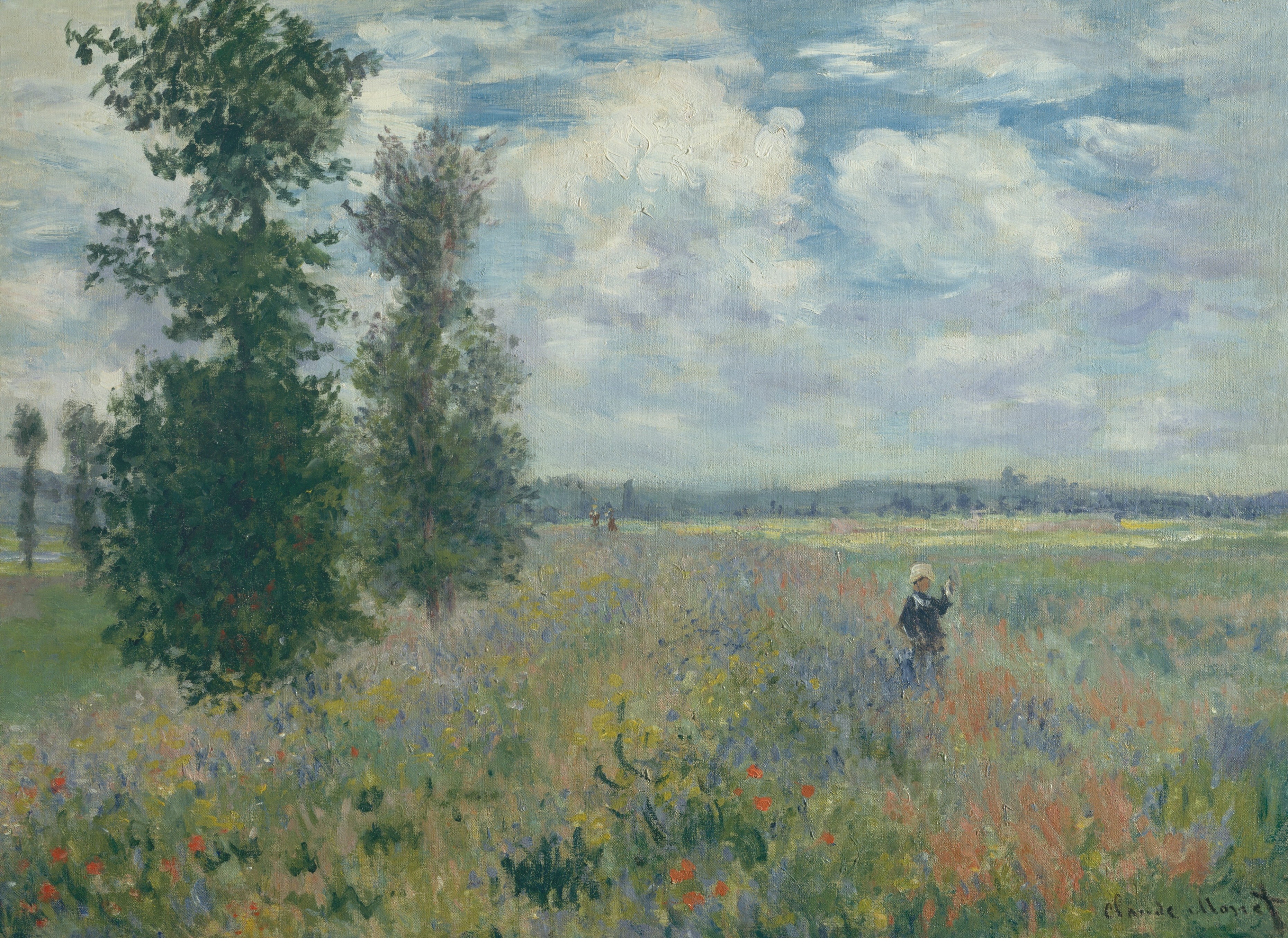 《阿让特伊附近的罂粟田》（Poppy Fields near Argenteuil）｜克劳德·莫奈 Claude Monet｜1875