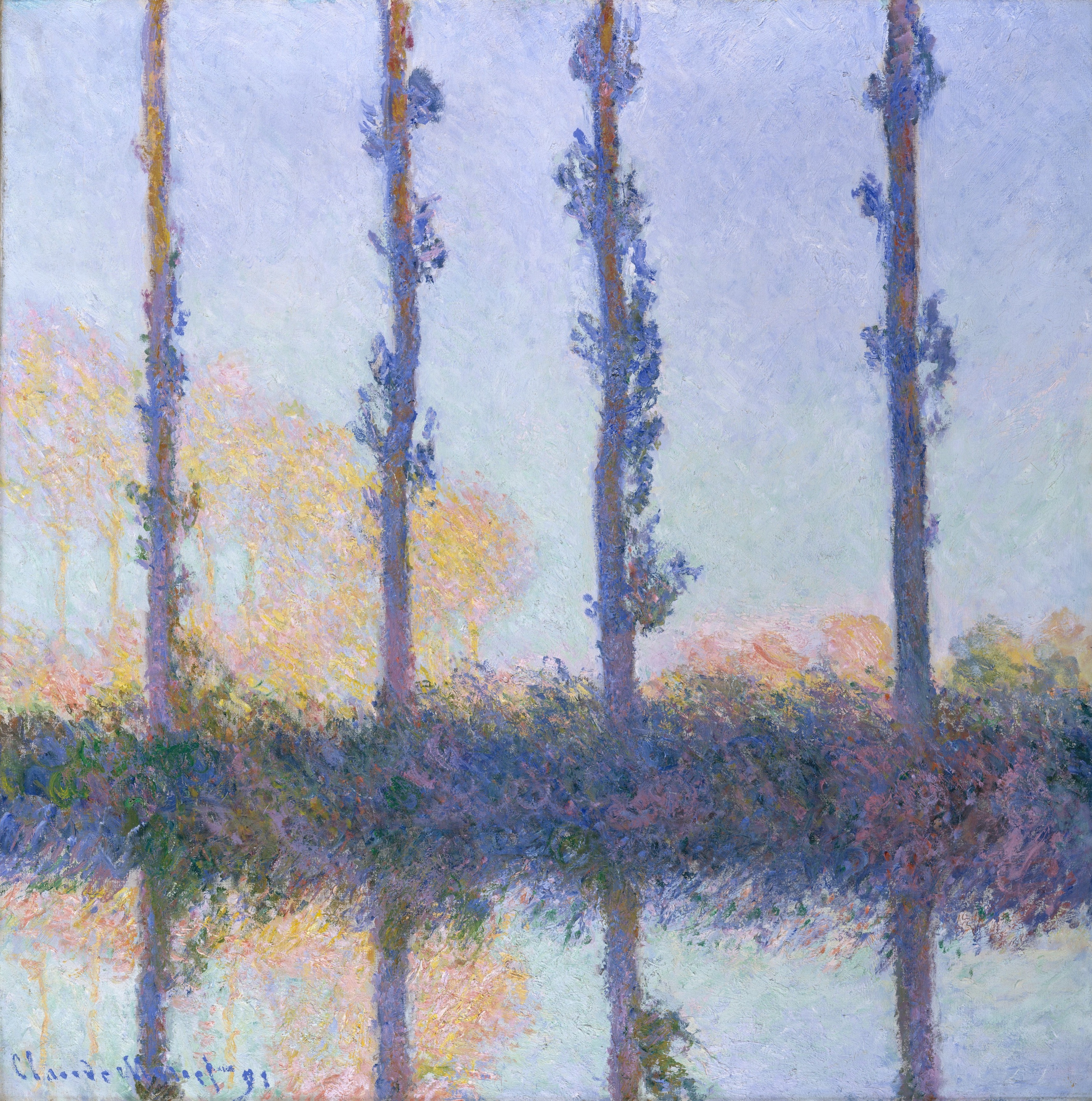 《四棵树》（The Four Trees）｜克劳德·莫奈 Claude Monet｜1891