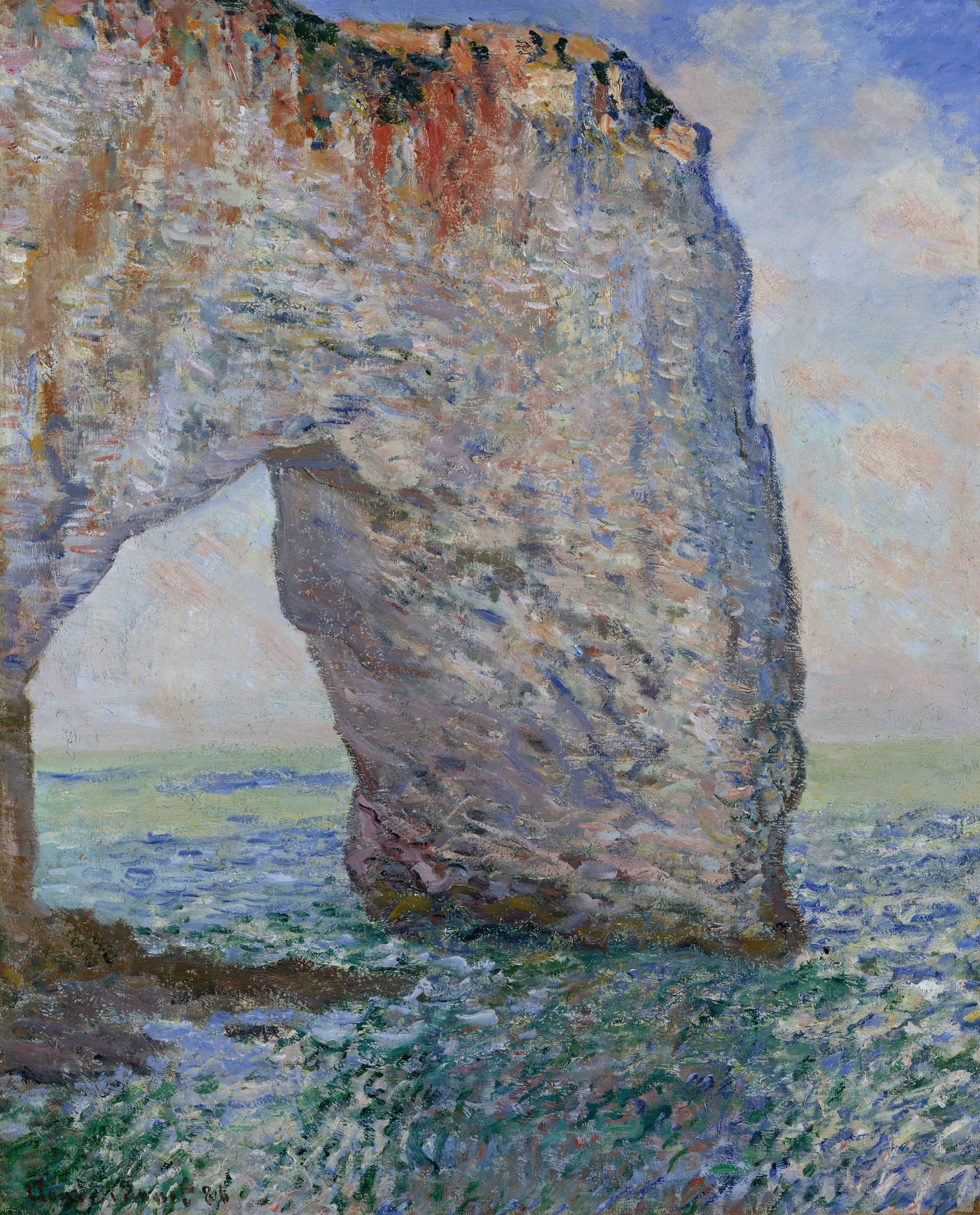 《埃特勒塔附近的曼纳波特岩门》（The Manneporte near Étretat）｜克劳德·莫奈 Claude Monet｜1886