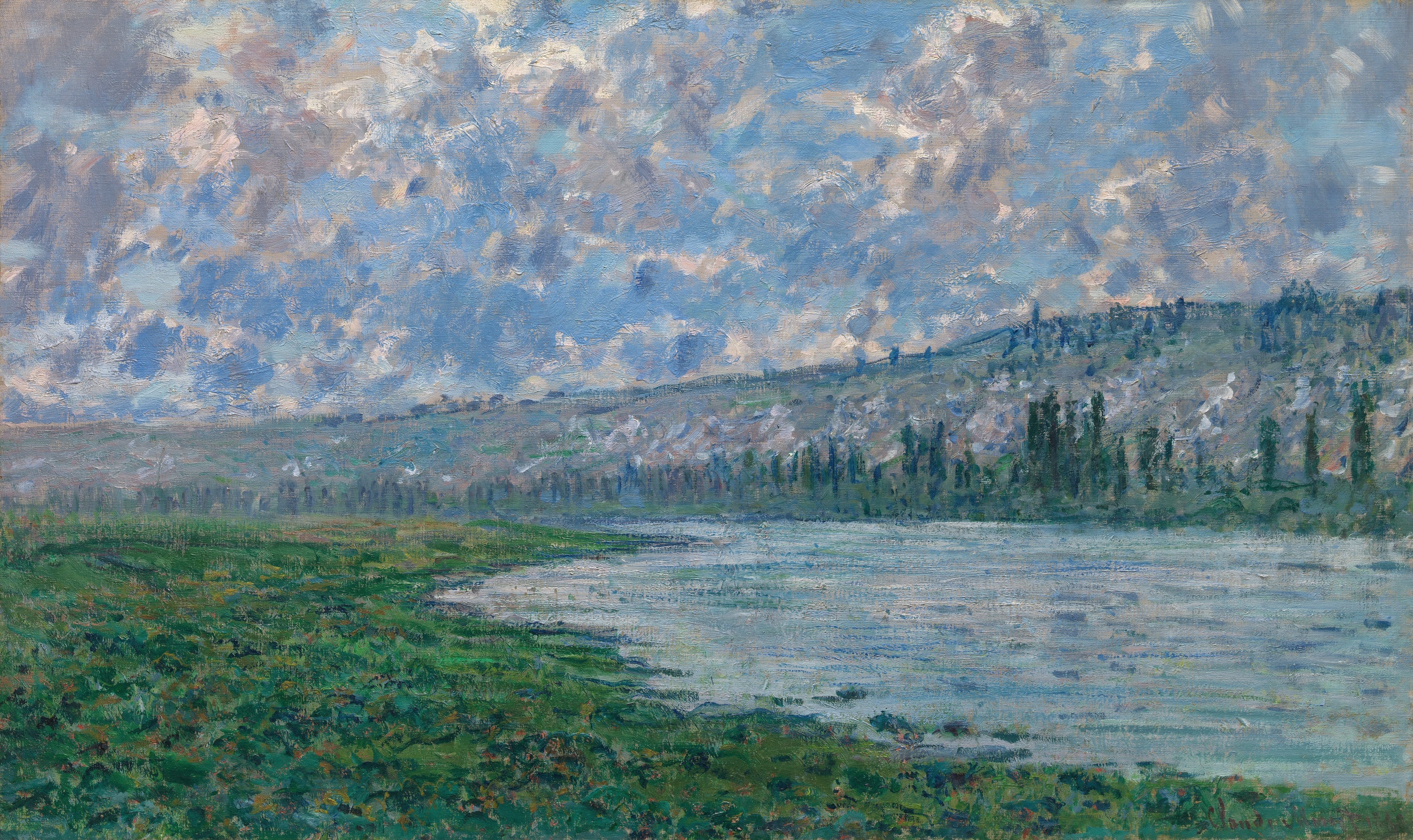 《韦特伊的塞纳河》（The Seine at Vétheuil）｜克劳德·莫奈 Claude Monet｜1880