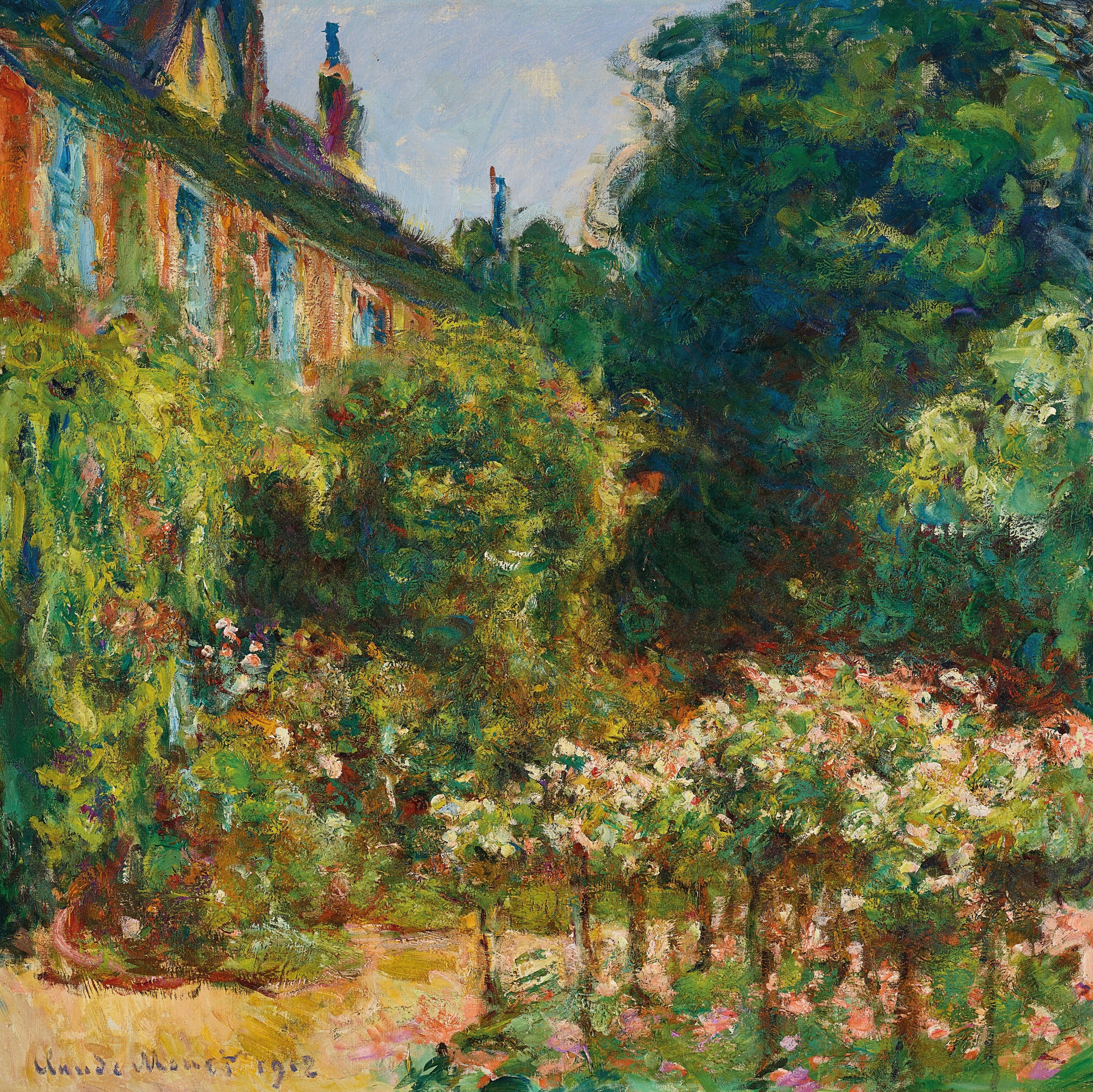 《艺术家在吉维尼的故居》（La maison de l’artiste à Giverny）｜克劳德·莫奈 Claude Monet｜1912