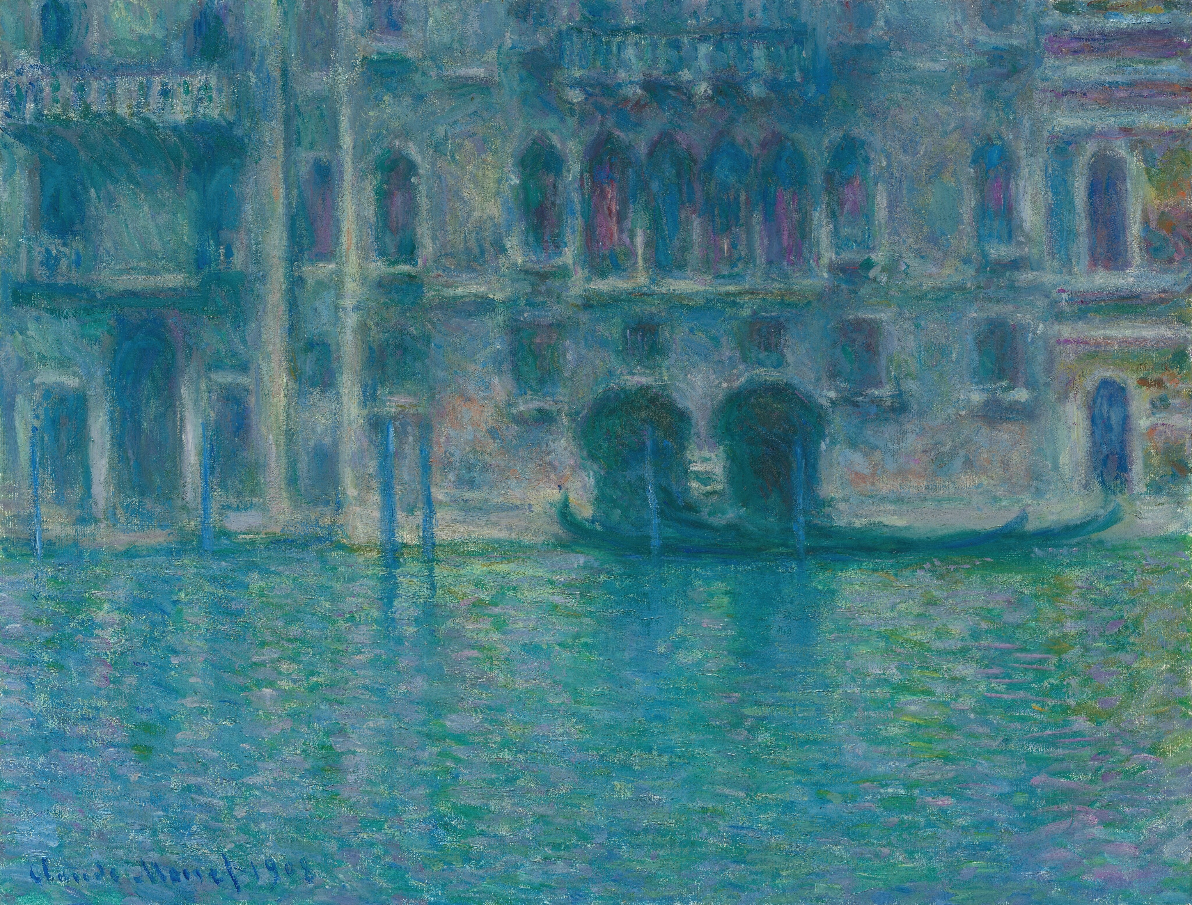 《威尼斯达穆拉宫》（Palazzo da Mula, Venice）｜克劳德·莫奈 Claude Monet｜1908