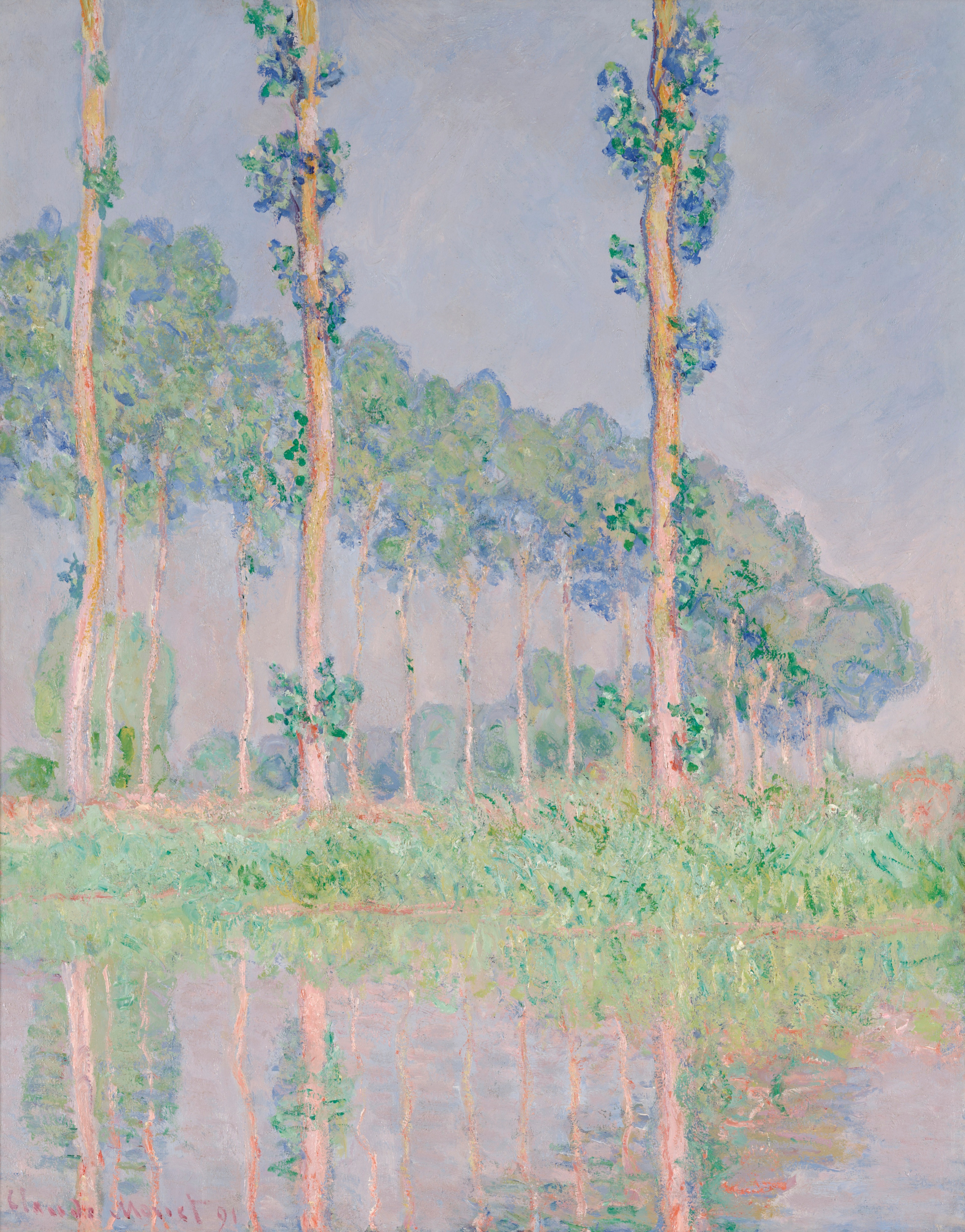 《杨树，粉色效果》（Poplars, Pink Effect）｜克劳德·莫奈 Claude Monet｜1891