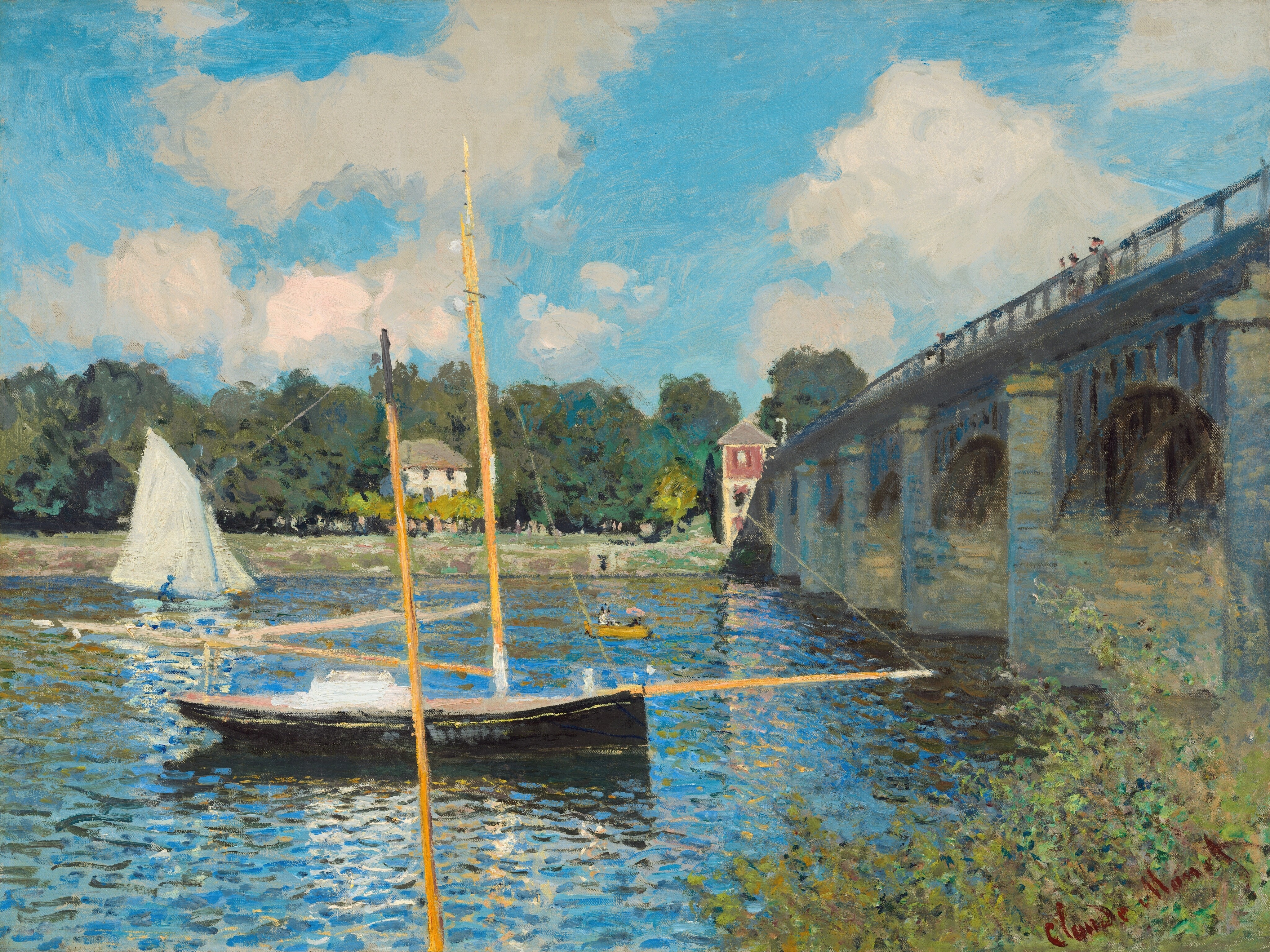 《阿让特伊大桥》（The Bridge at Argenteuil）｜克劳德·莫奈 Claude Monet｜1874