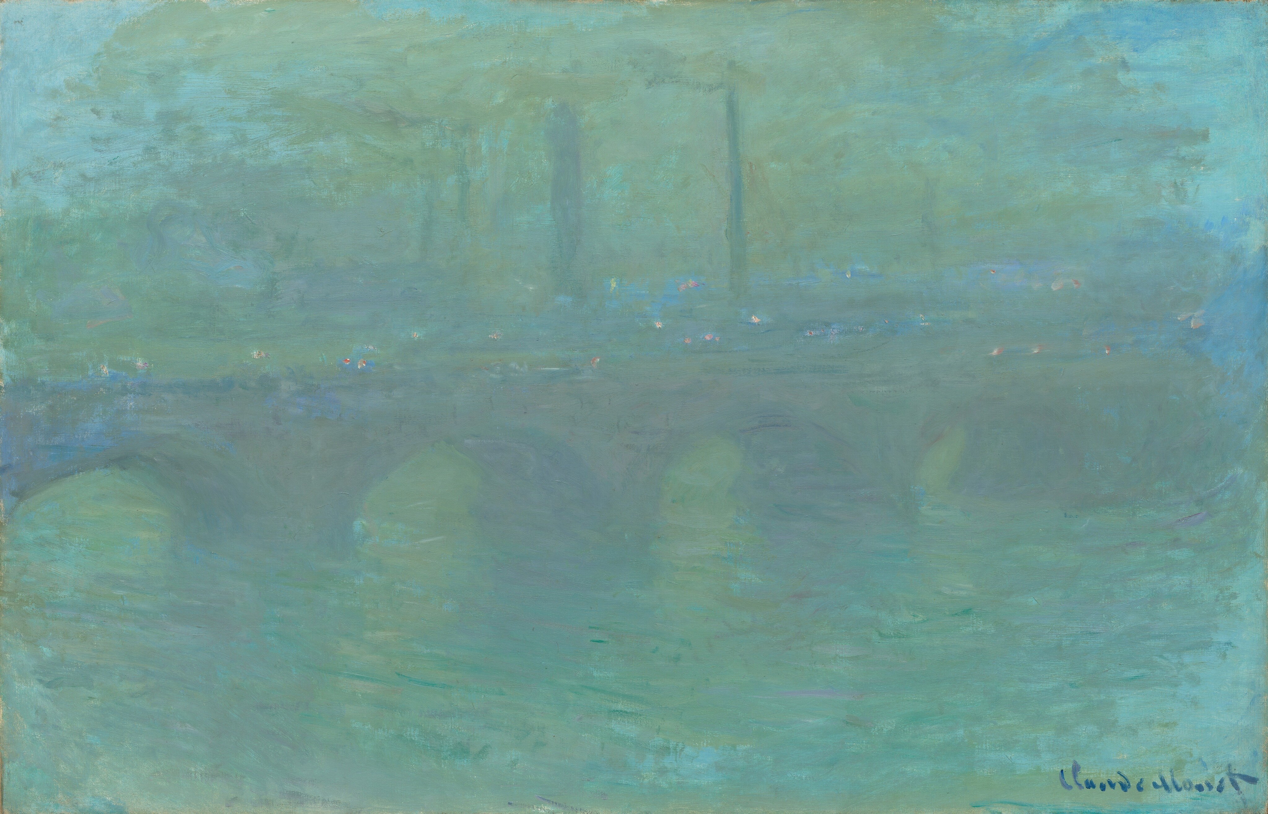 《滑铁卢桥，伦敦，黄昏》（Waterloo Bridge, London, at Dusk）｜克劳德·莫奈 Claude Monet｜1904