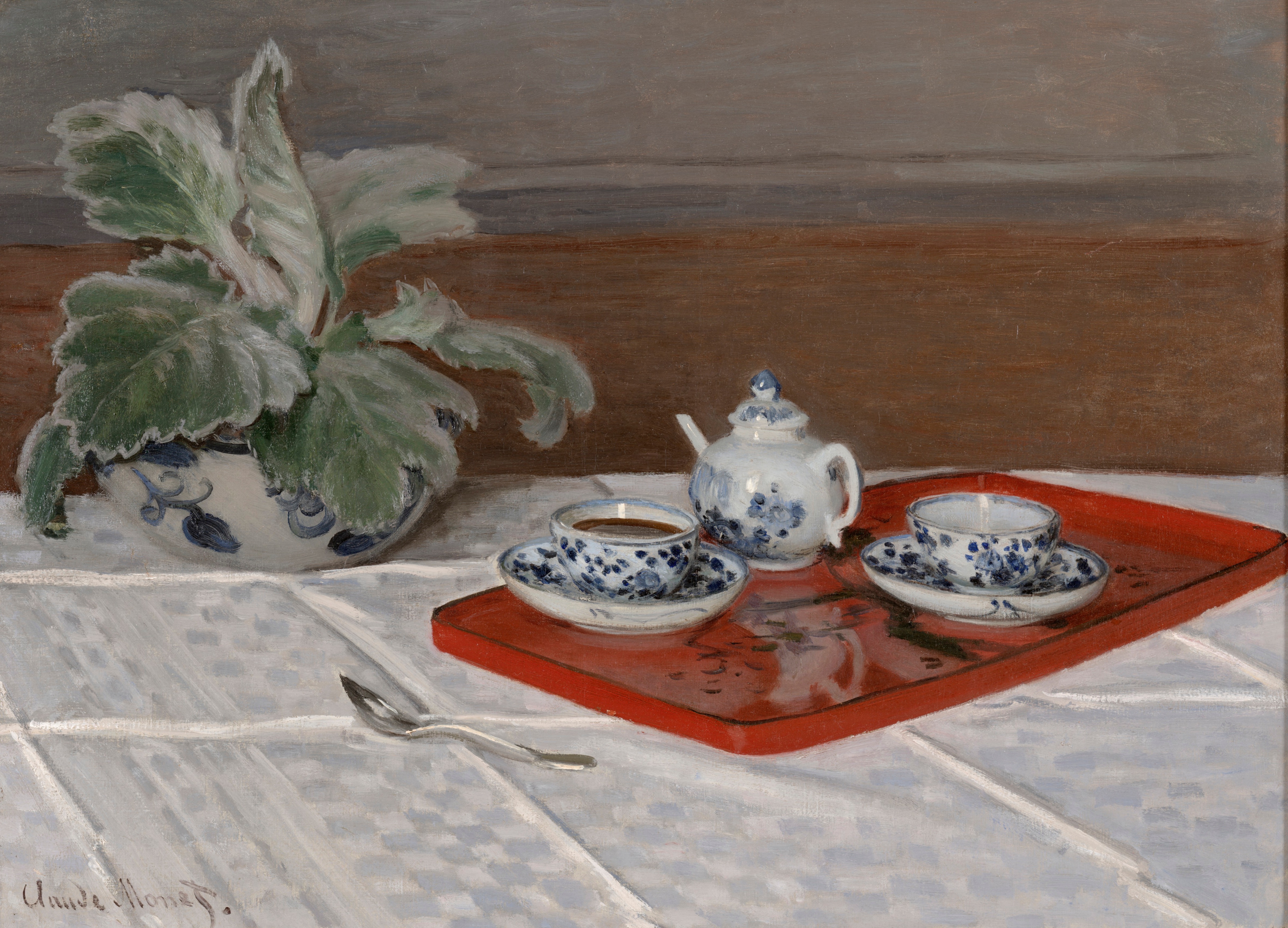 《静物、茶具》（Still Life, Tea Service）｜克劳德·莫奈 Claude Monet｜1872