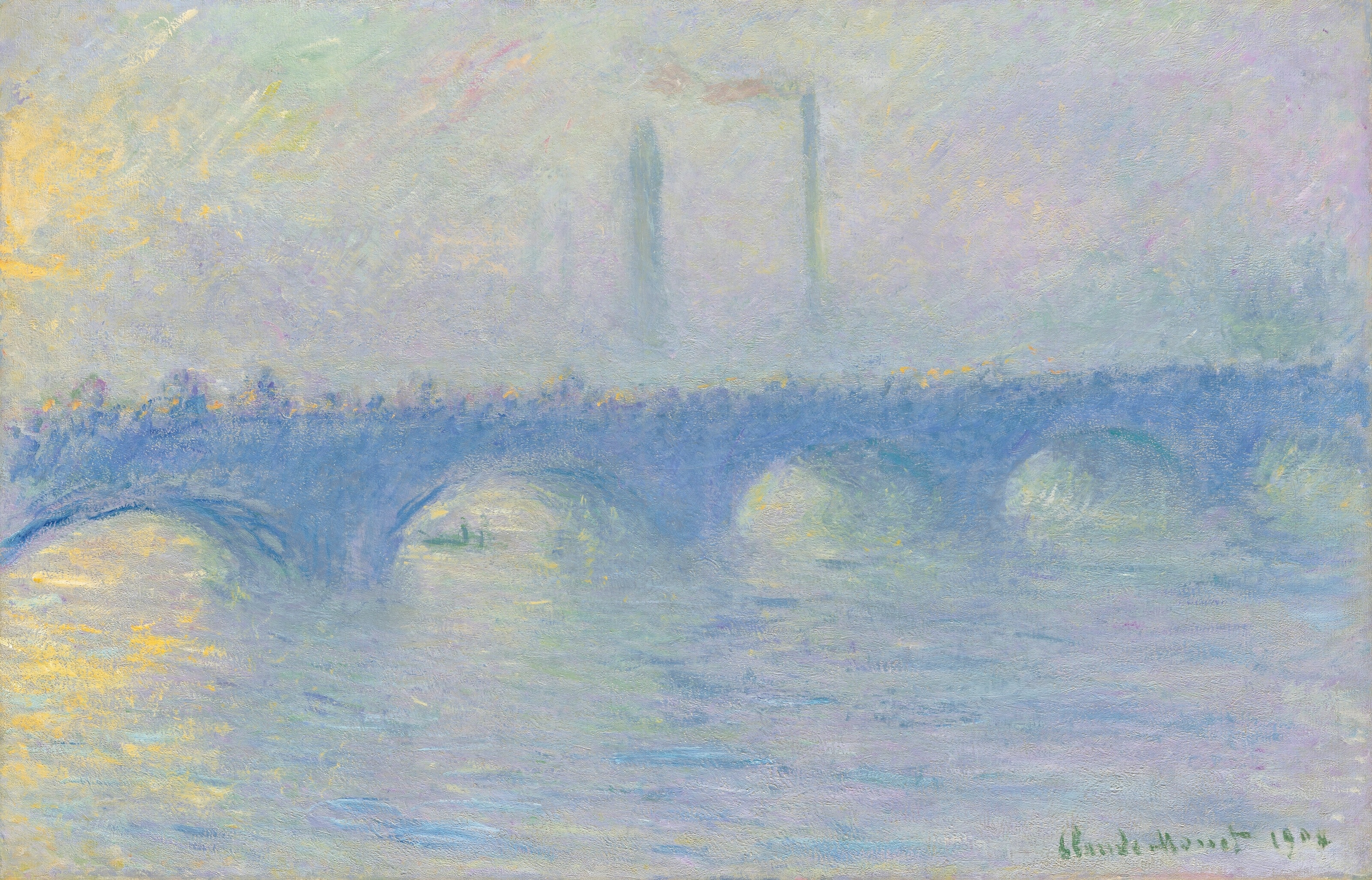 《滑铁卢桥，雾气效果》（Waterloo Bridge, effet de brume）｜克劳德·莫奈 Claude Monet｜1904