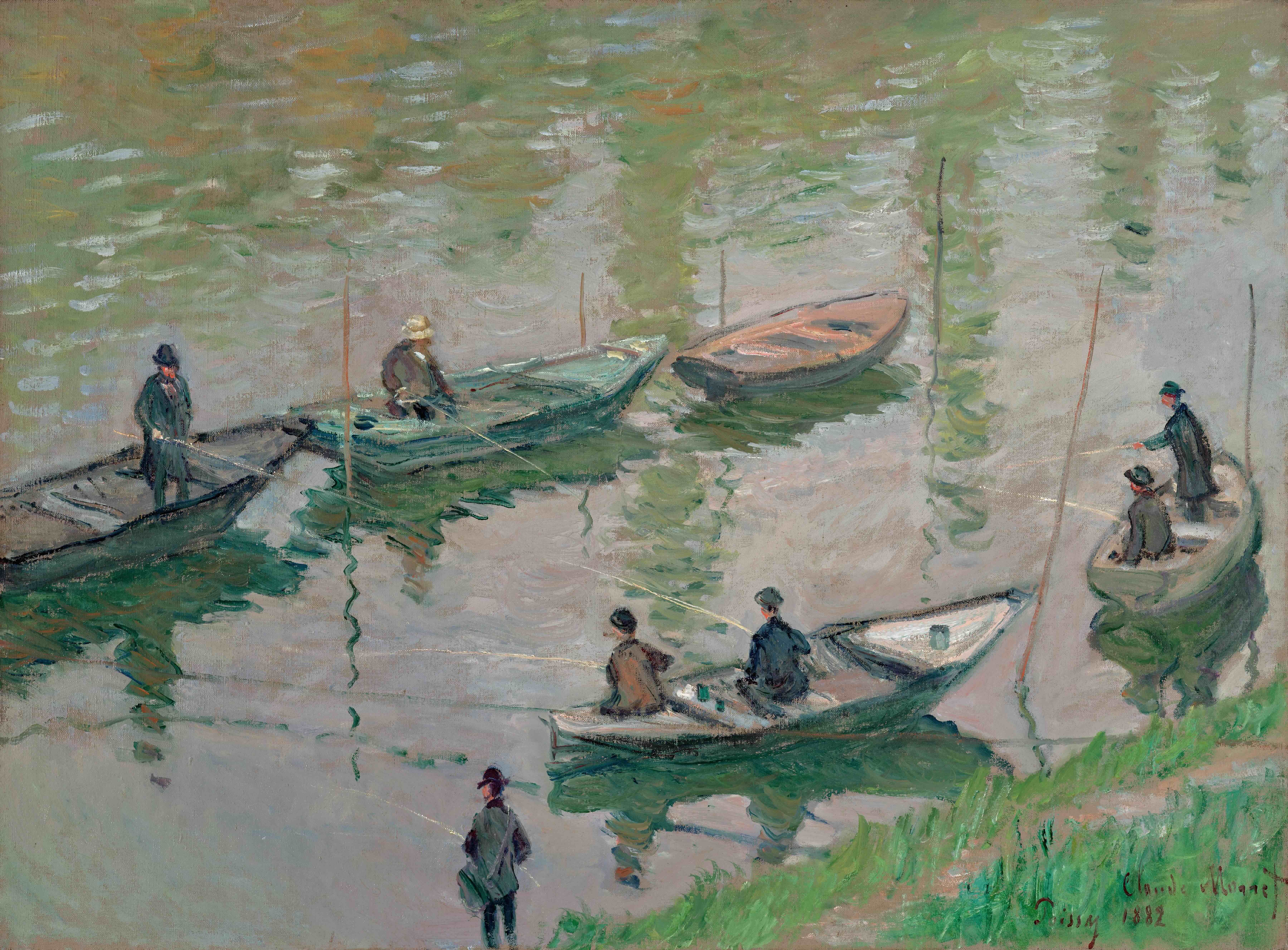 《普瓦西附近塞纳河上的渔夫》（Fisherman on the Seine near Poissy）｜克劳德·莫奈 Claude Monet｜1882