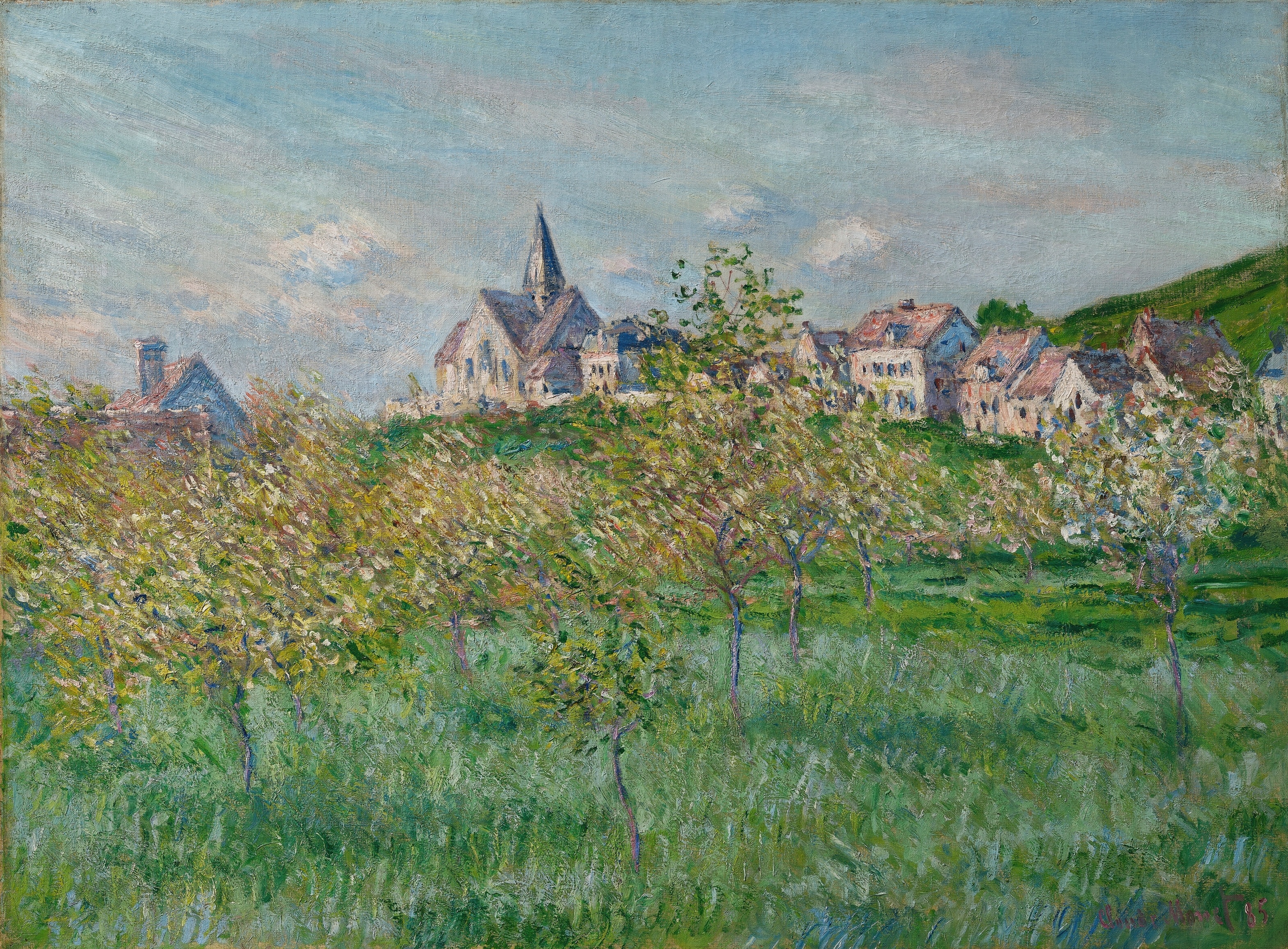《吉维尼的春天，午后效果》（Printemps à Giverny, effet d’après-midi）｜克劳德·莫奈 Claude Monet｜1885