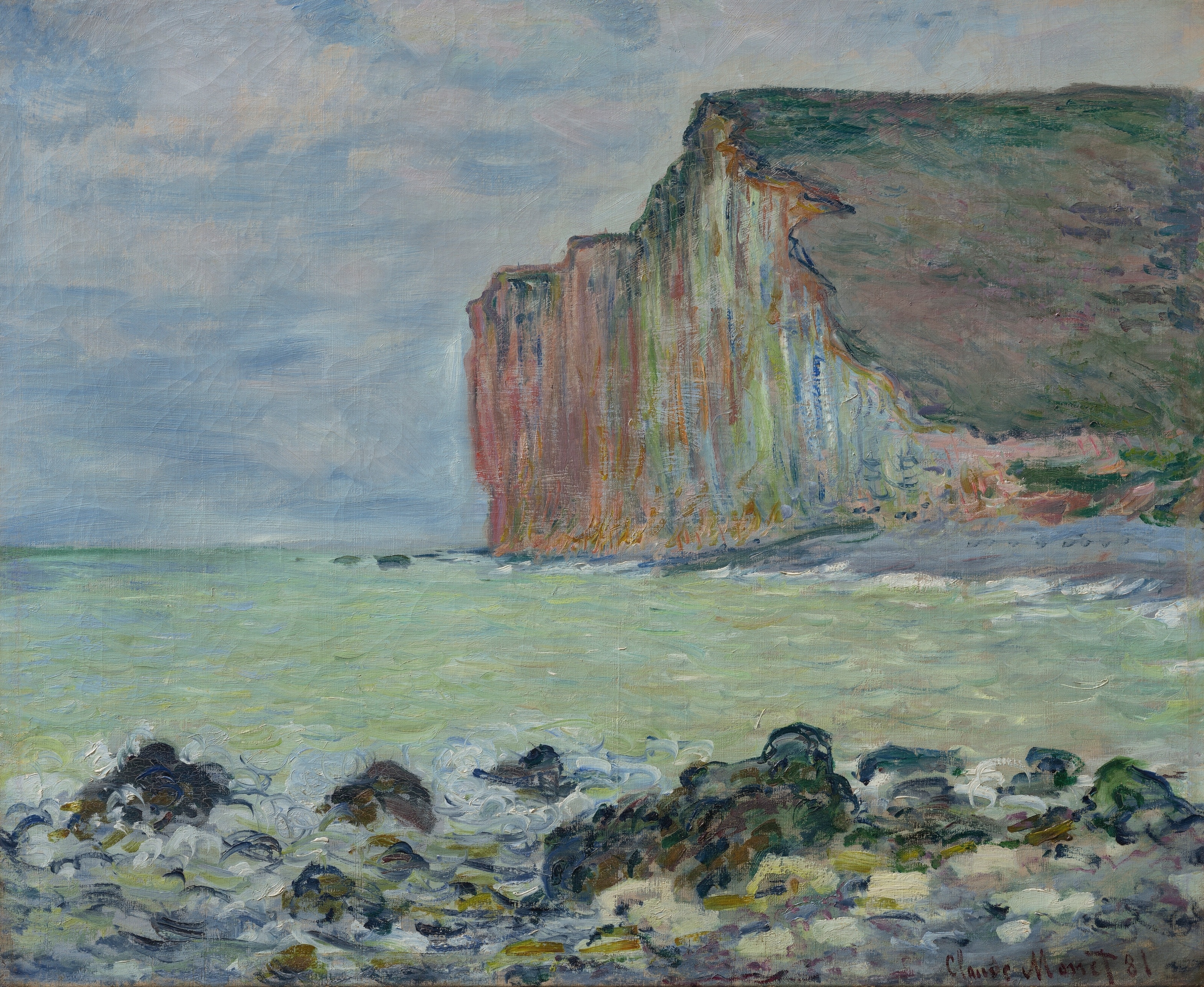 《小达尔斯悬崖》（Falaise des Petites-Dalles）｜克劳德·莫奈 Claude Monet｜1881