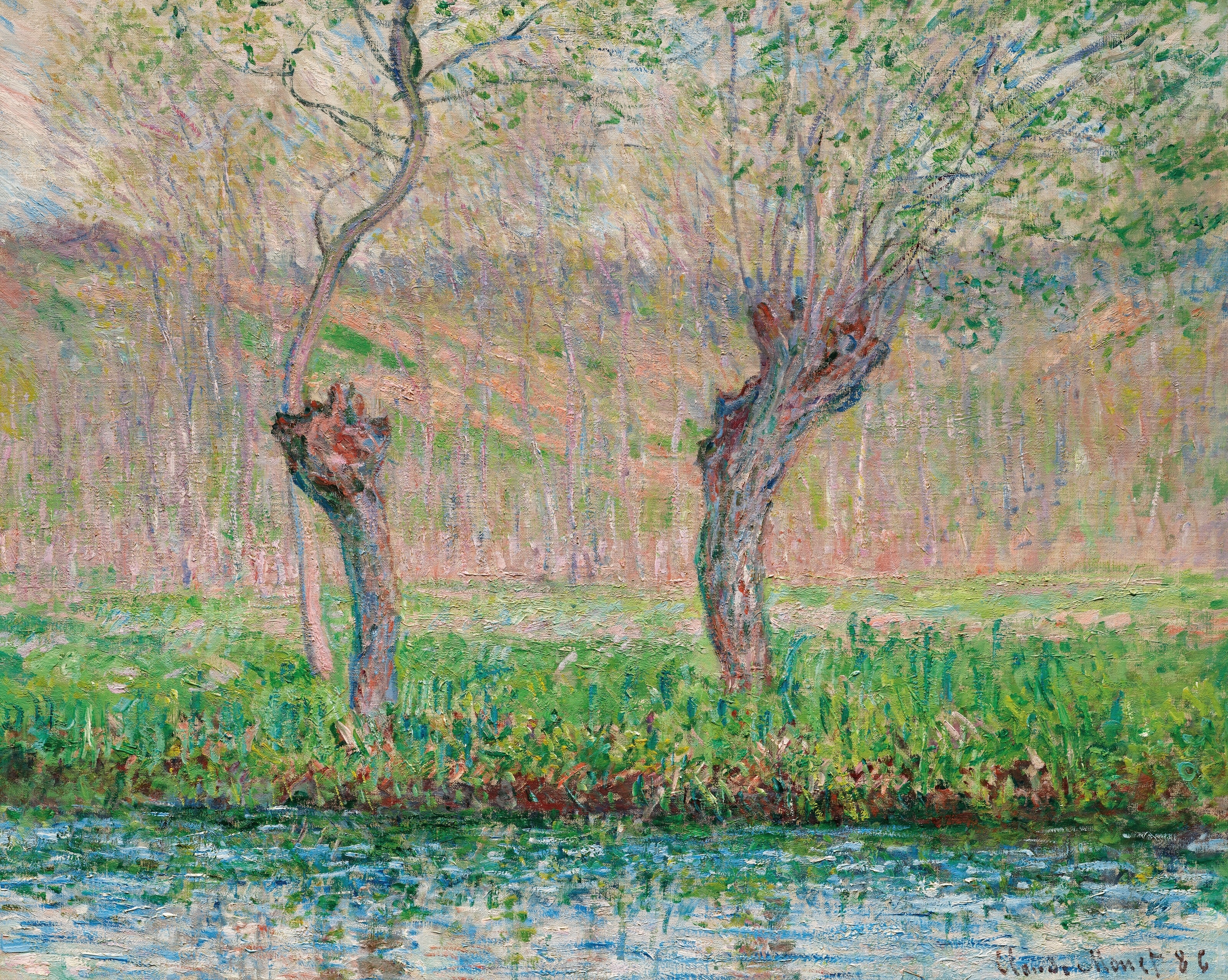 《春天，柳树》（Printemps, saules）｜克劳德·莫奈 Claude Monet｜1885