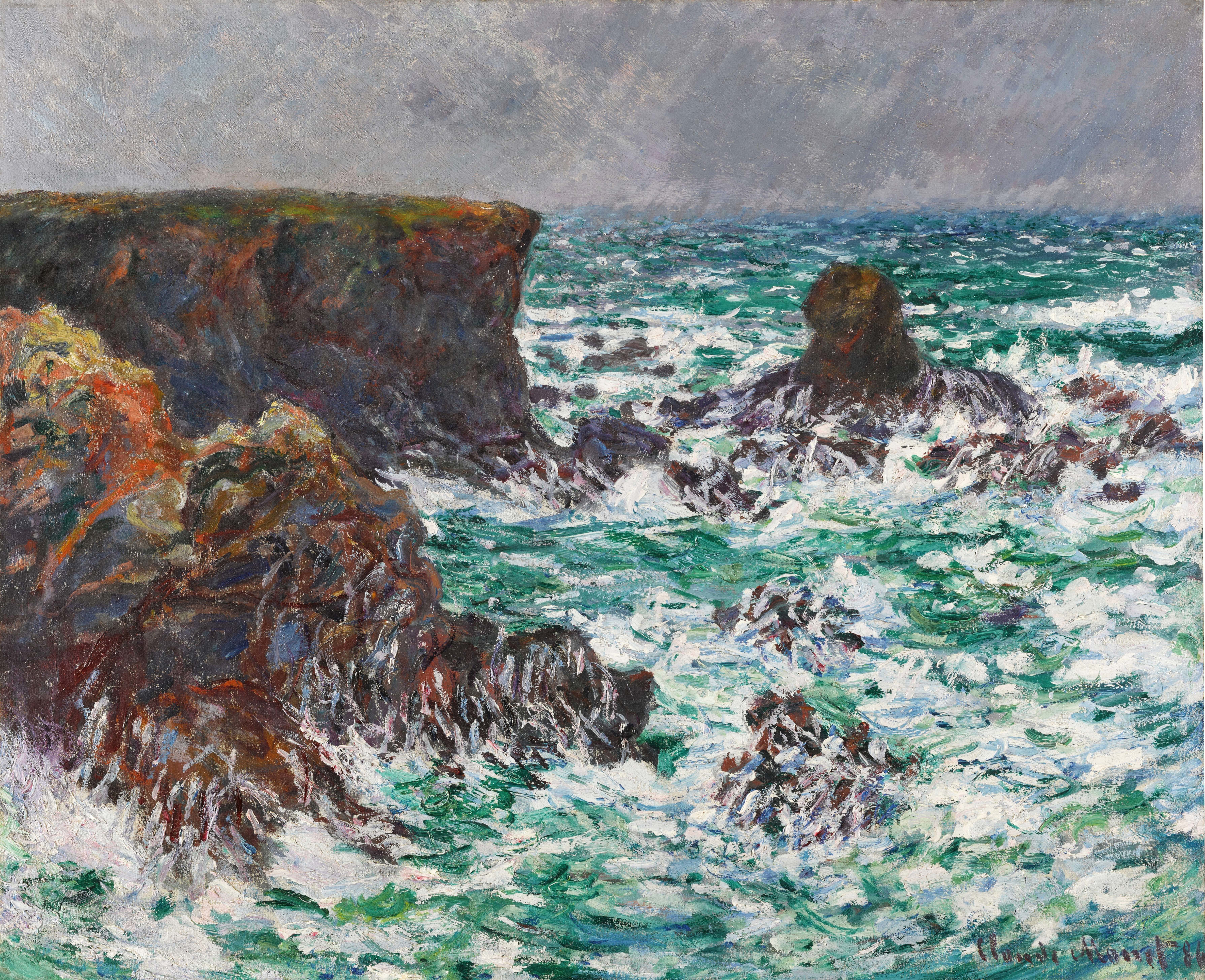《科顿港，狮子》（Port-Coton, Le Lion）｜克劳德·莫奈 Claude Monet｜1886
