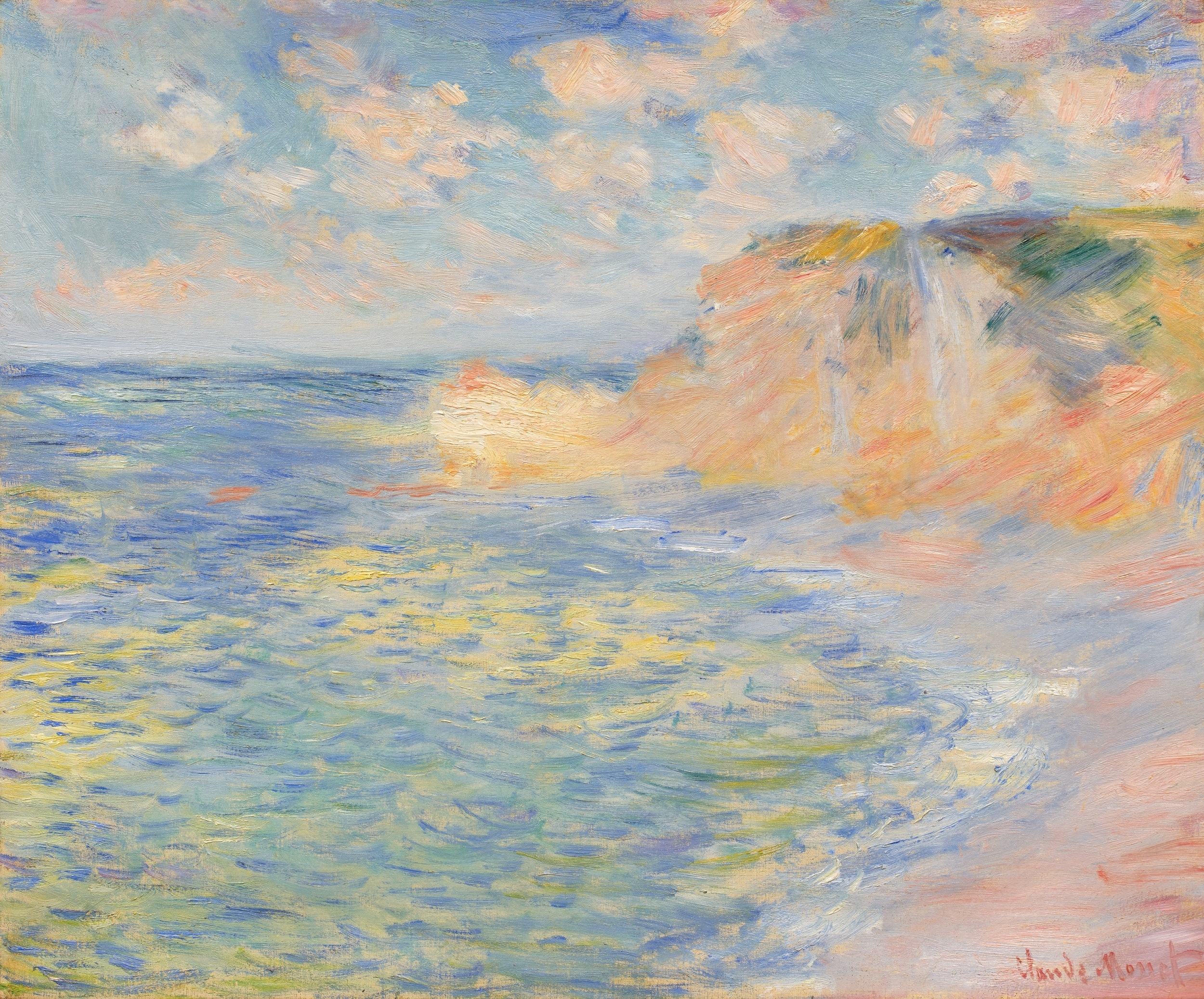 《阿蒙特悬崖》（La Falaise d’Amont）｜克劳德·莫奈 Claude Monet｜1885