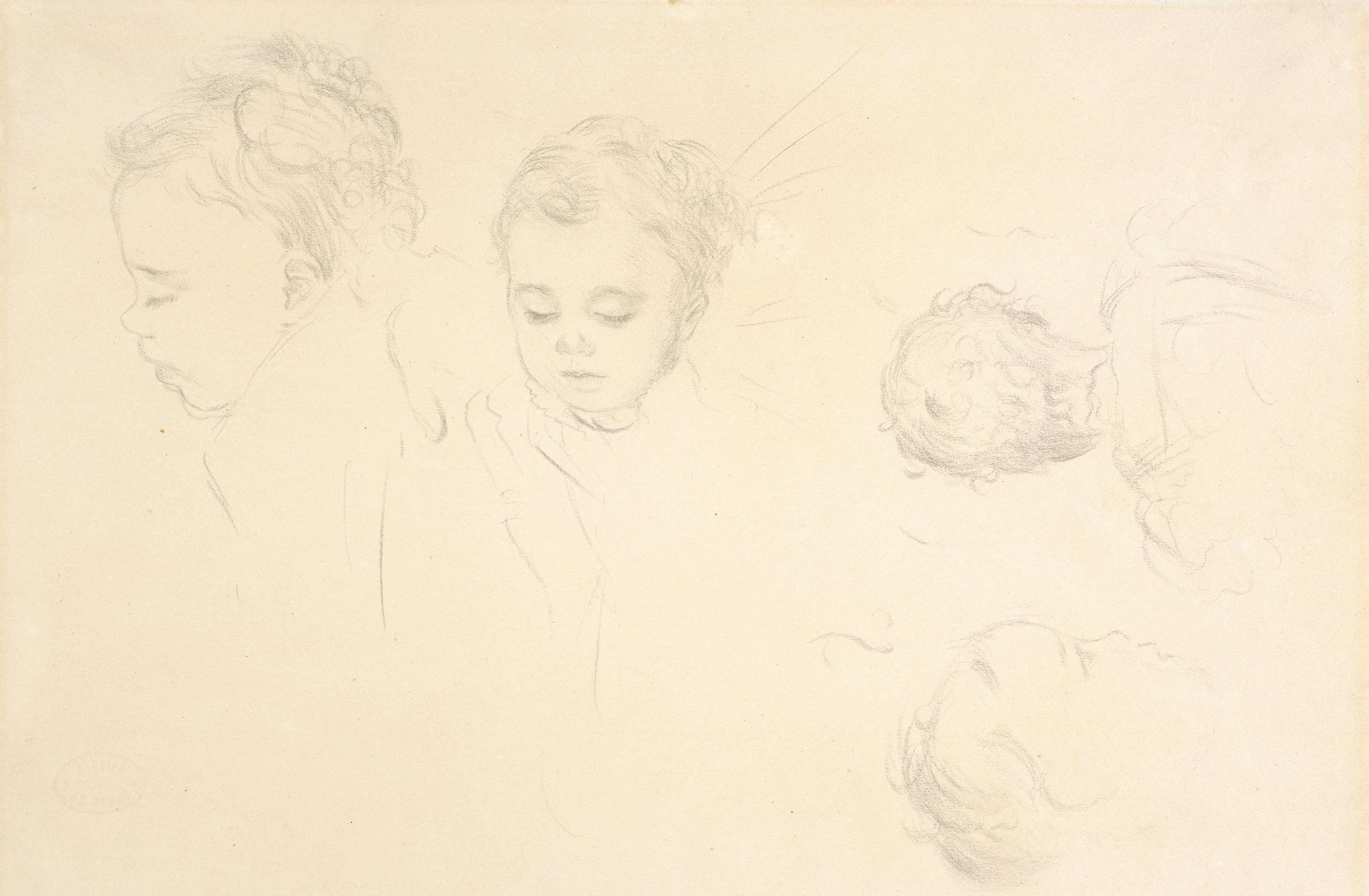 《婴儿头部的四项研究》（Four Studies of a Baby's Head）｜埃德加·德加 Edgar Degas｜约. 1864–67