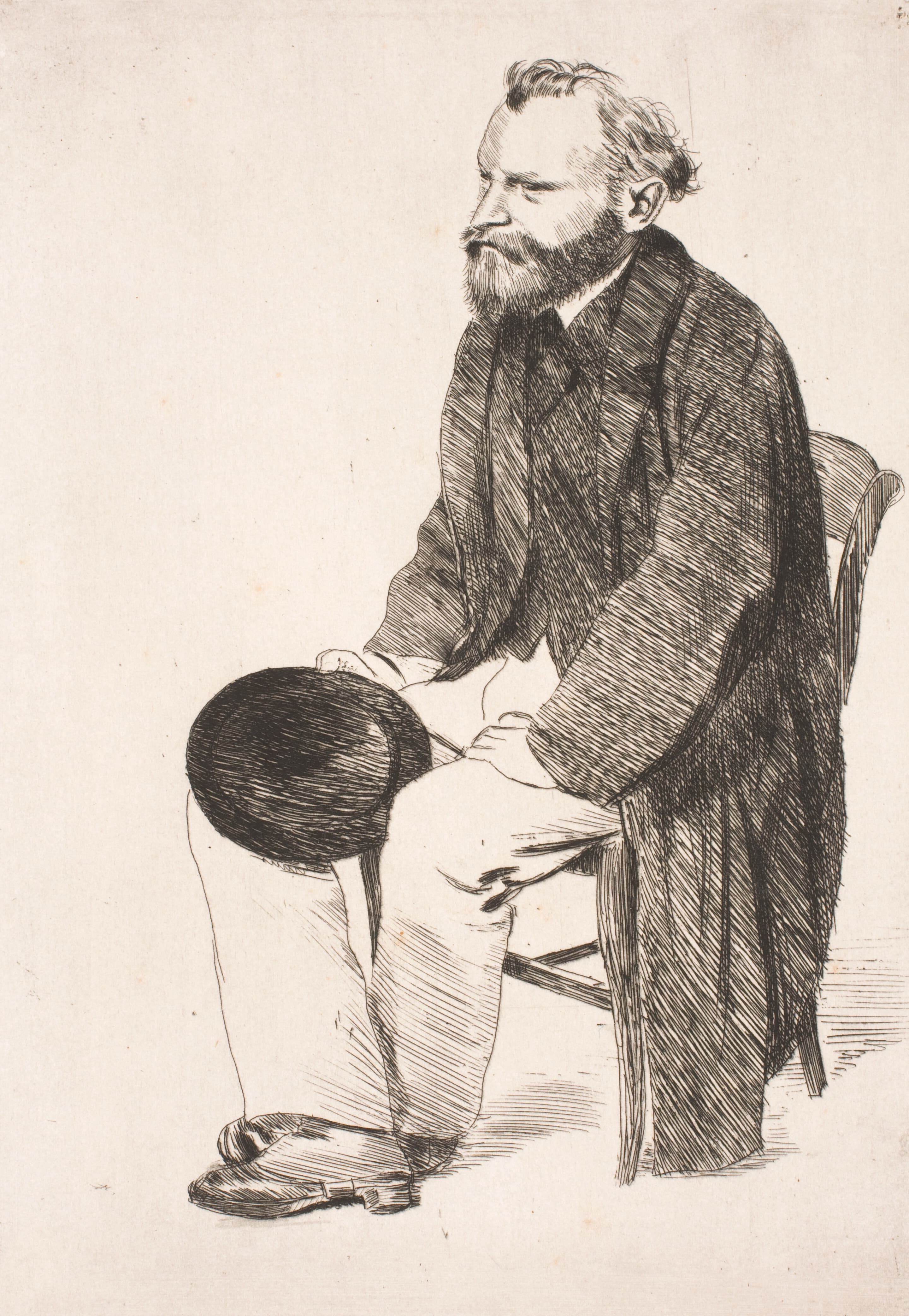 《马奈坐下。转向左边》（Manet seated. Turned to the left）｜埃德加·德加 Edgar Degas｜1864