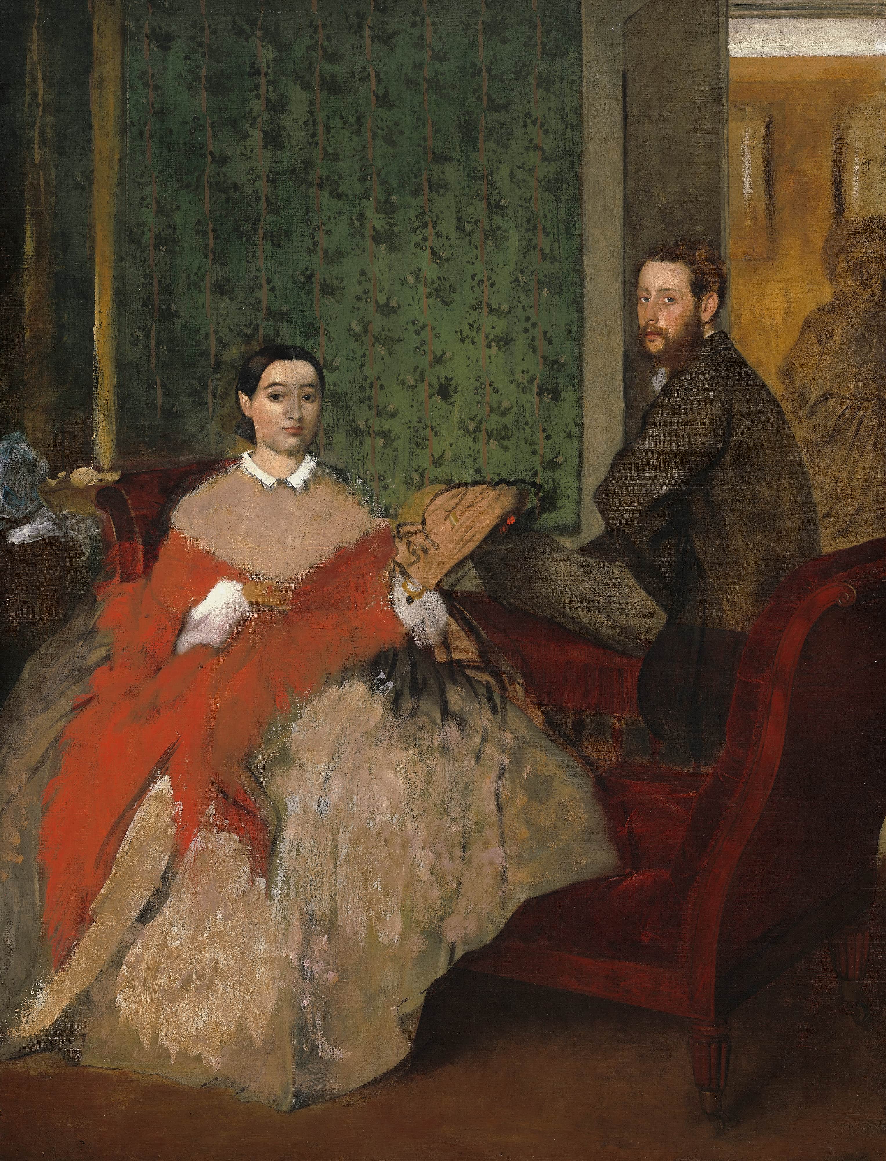 《埃德蒙多和泰蕾兹·莫比利》（Edmondo and Thérèse Morbilli）｜埃德加·德加 Edgar Degas｜约. 1865