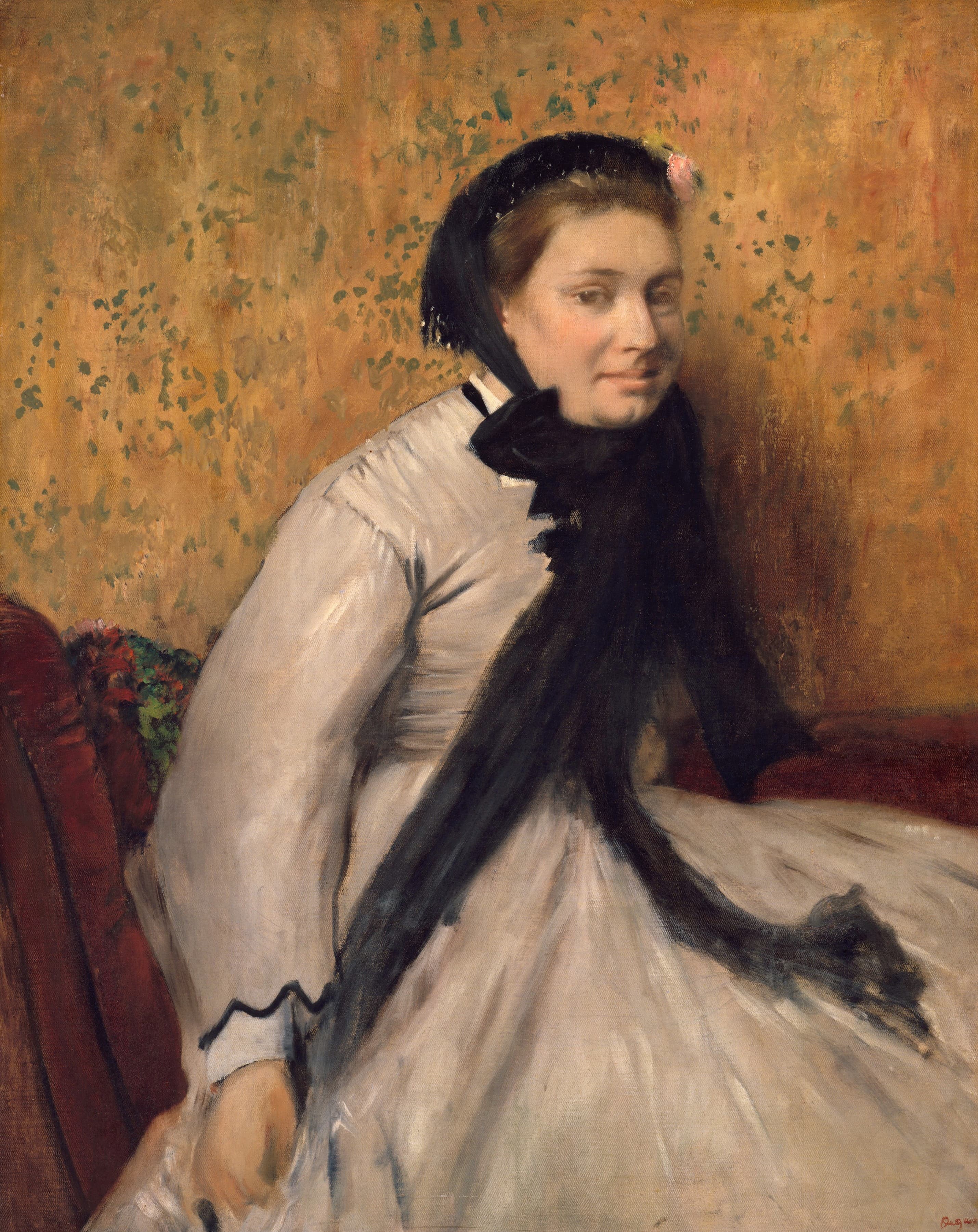《灰衣女子肖像》（Portrait of a Woman in Gray）｜埃德加·德加 Edgar Degas｜约 1865