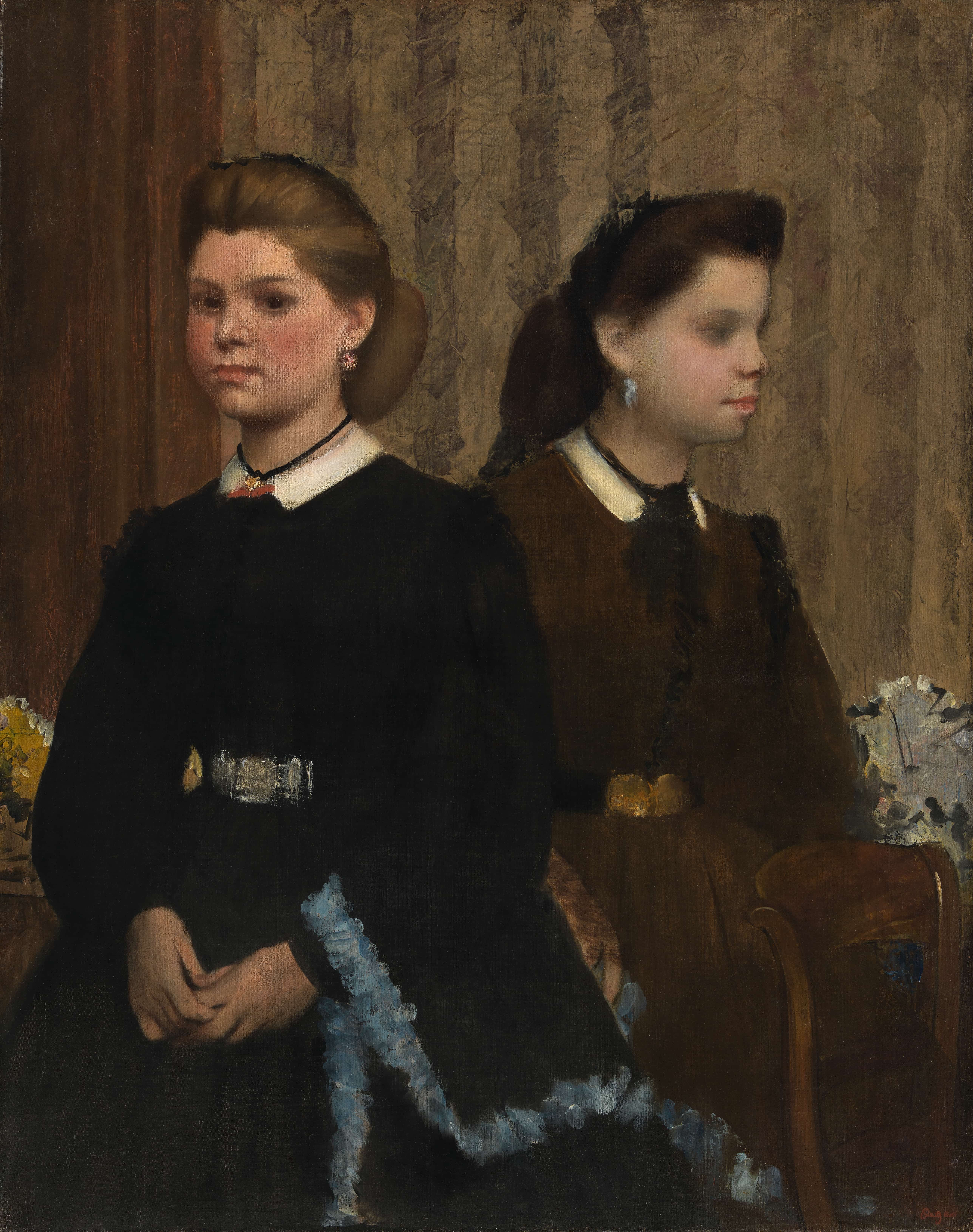 《贝莱利姐妹（乔凡娜·贝莱利和朱丽安娜·贝莱利）》（The Bellelli Sisters (Giovanna and Giuliana Bellelli)）｜埃德加·德加 Edgar Degas｜1865–1866