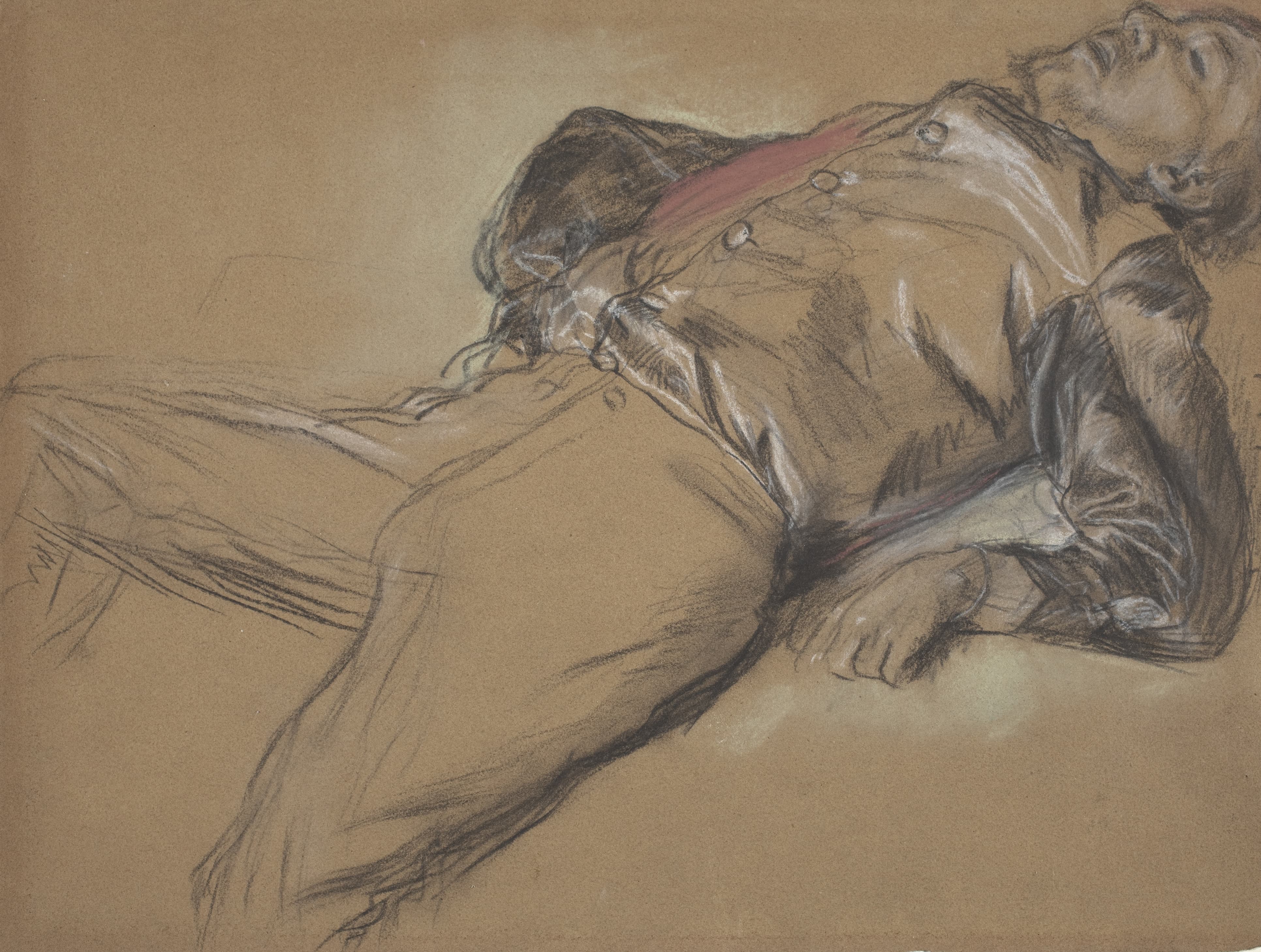 《倒下的骑师（为“障碍赛场景——倒下的骑师”习作）》（Fallen Jockey (study for ‘Scene from the Steeplechase – The Fallen Jockey')）｜埃德加·德加 Edgar Degas｜约. 1866