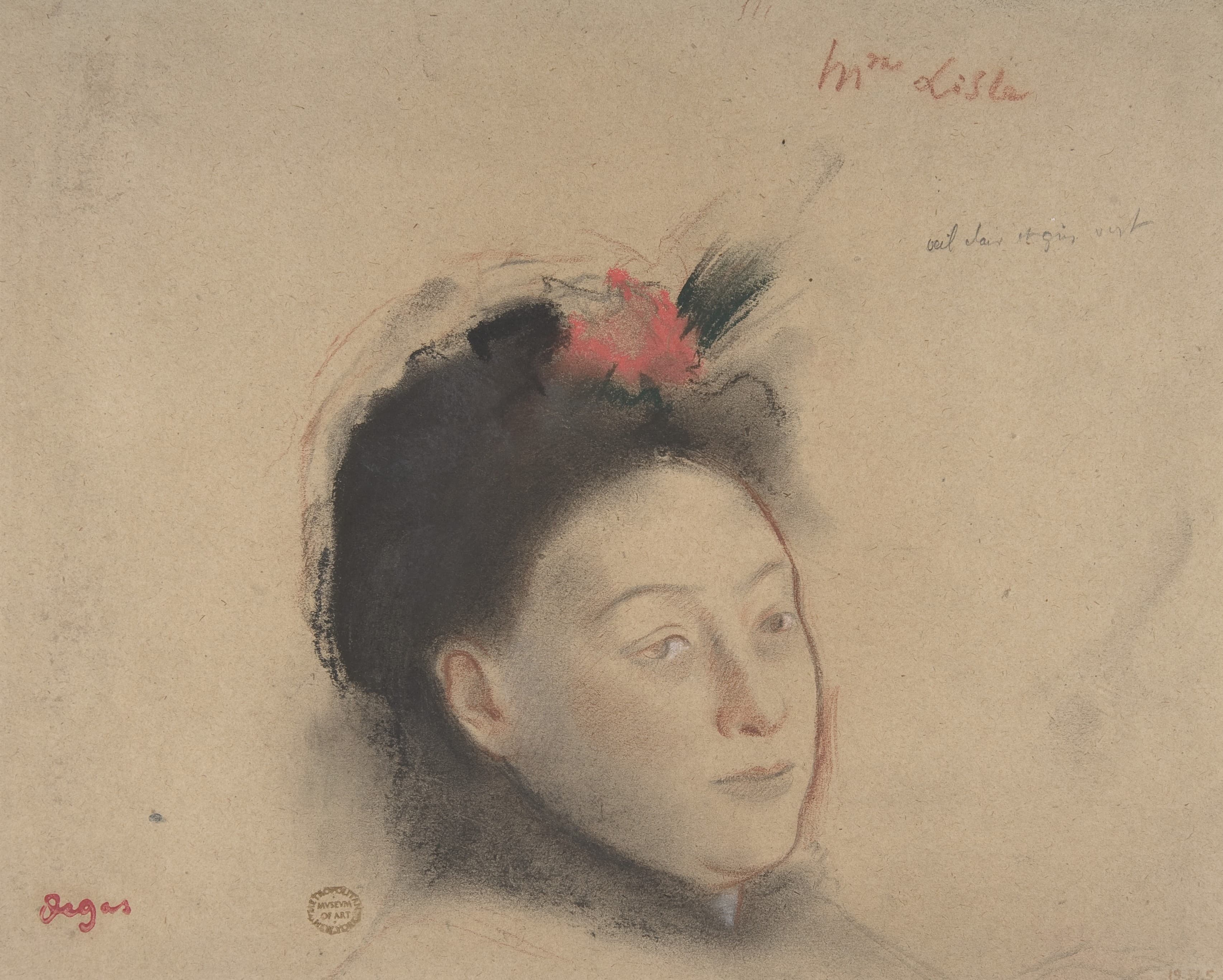 《莱尔夫人》（Madame Lisle）｜埃德加·德加 Edgar Degas｜约. 1866–70