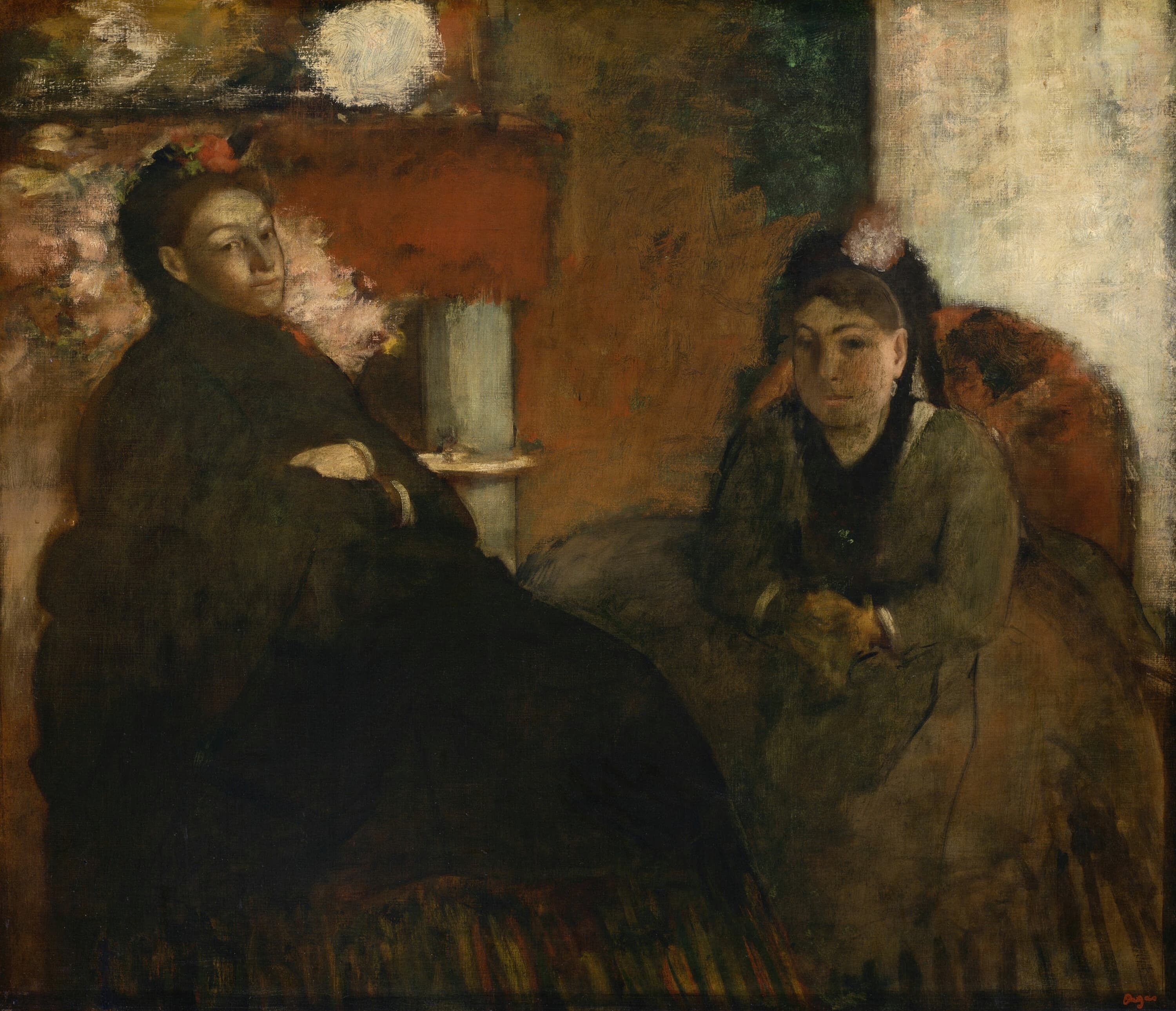 《夫人的肖像。莱尔和卢本斯夫人》（Portrait of Mme. Lisle and Mme Loubens）｜埃德加·德加 Edgar Degas｜约 1867