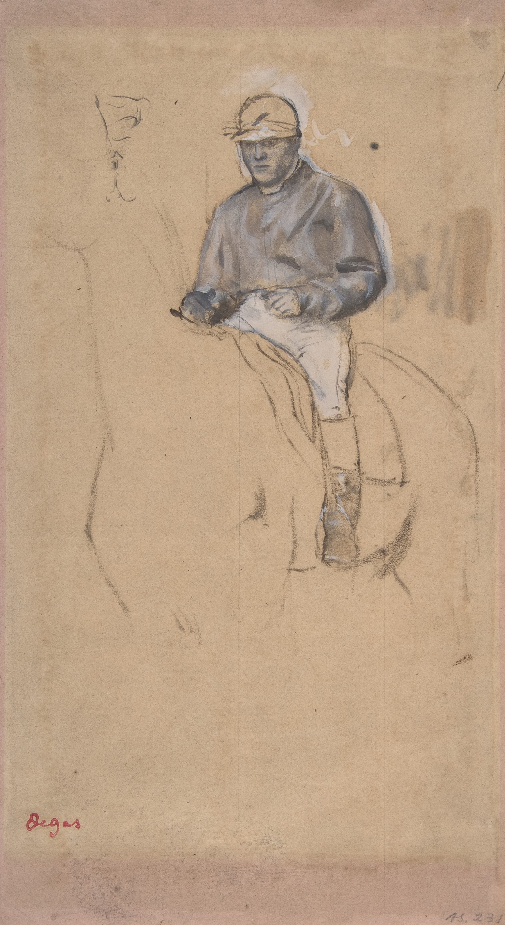 《骑师在他的马上》（A Jockey on His Horse）｜埃德加·德加 Edgar Degas｜约 1868–70