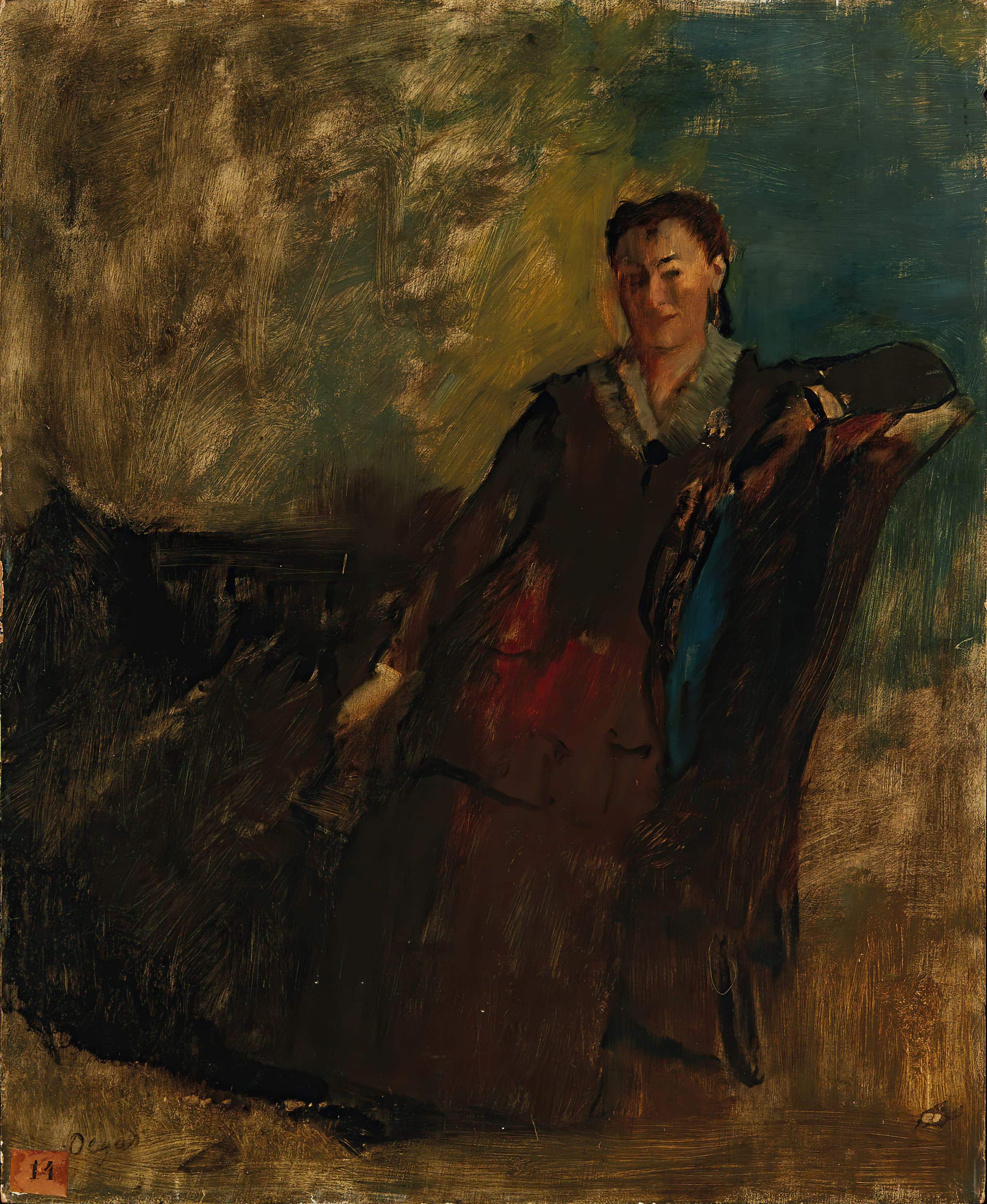 《坐在沙发上的女人》（Woman sitting on a sofa）｜埃德加·德加 Edgar Degas｜1868–72