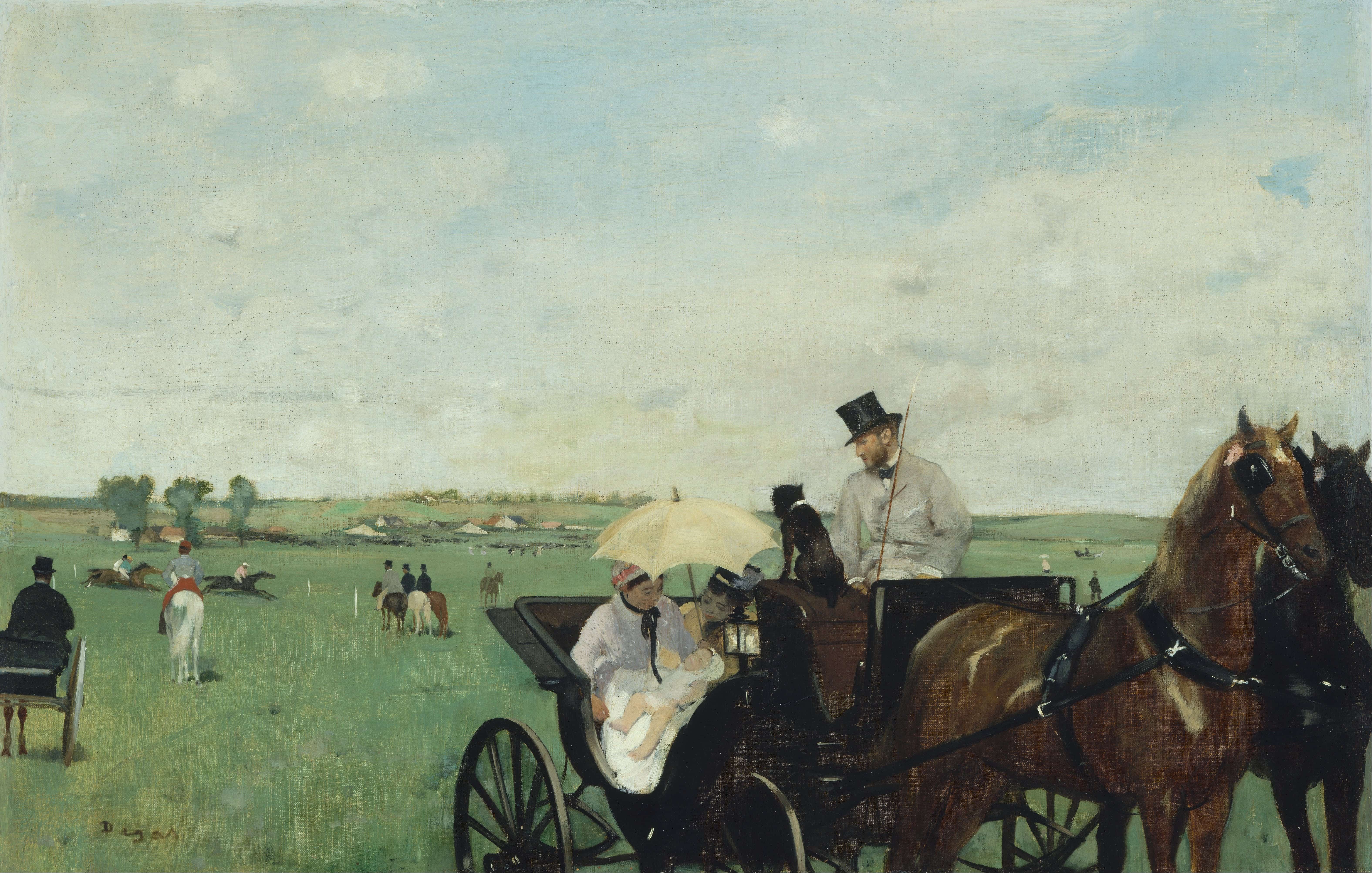 《在乡村的比赛中》（At The Races In The Countryside）｜埃德加·德加 Edgar Degas｜1869