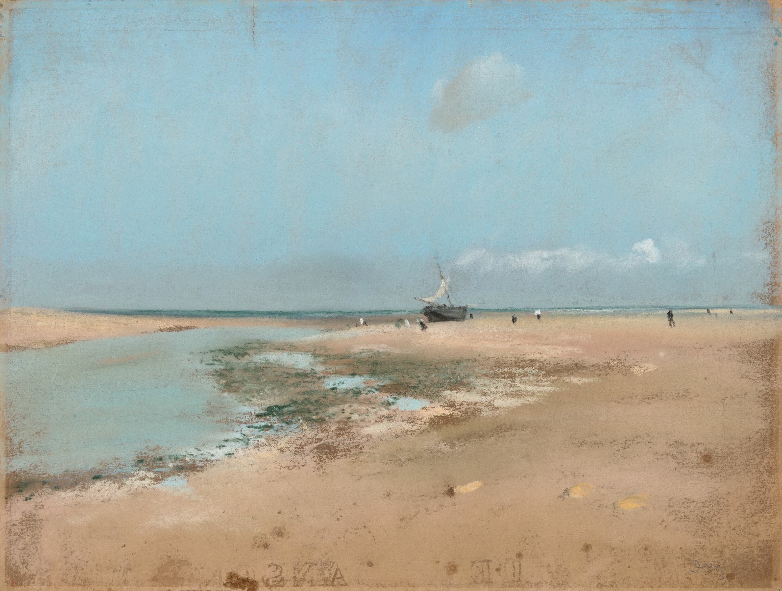 《退潮时的海滩（河口）》（Beach at Low Tide (Mouth of the River)）｜埃德加·德加 Edgar Degas｜1869