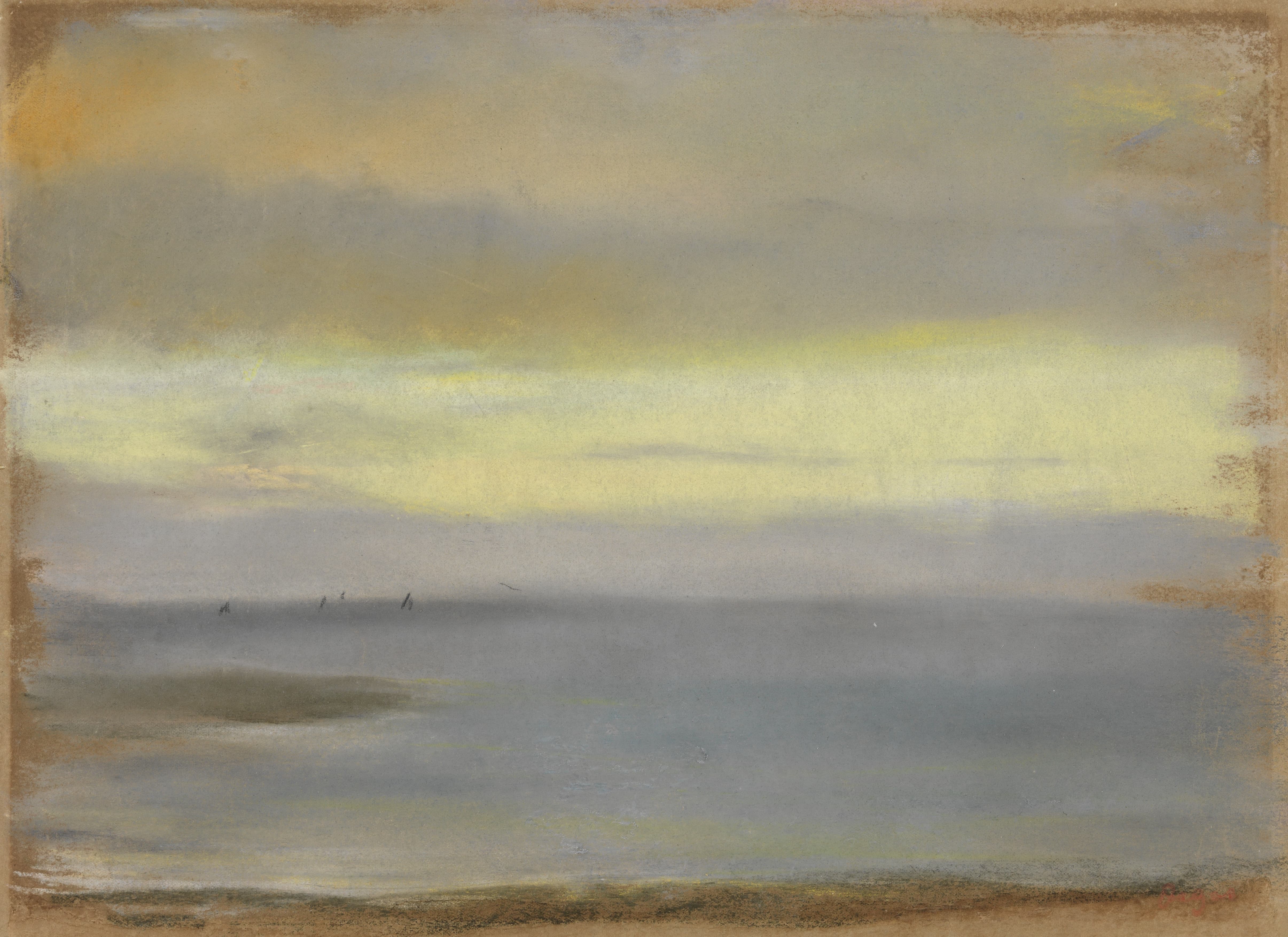 《海军蓝，夕阳》（Navy, Setting Sun）｜埃德加·德加 Edgar Degas｜1869