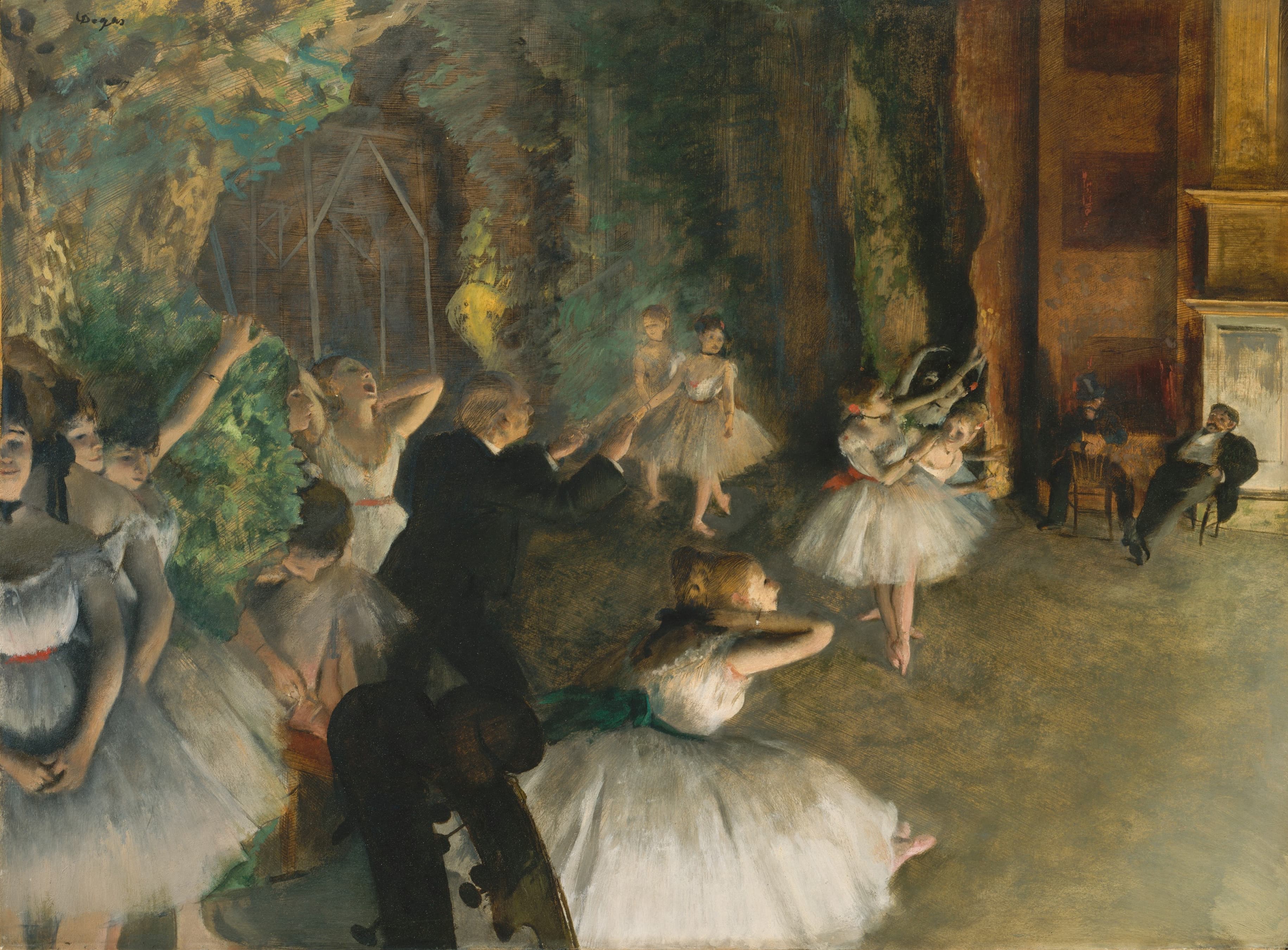 《芭蕾舞剧的舞台排练》（The Rehearsal of the Ballet Onstage）｜埃德加·德加 Edgar Degas｜约 1874