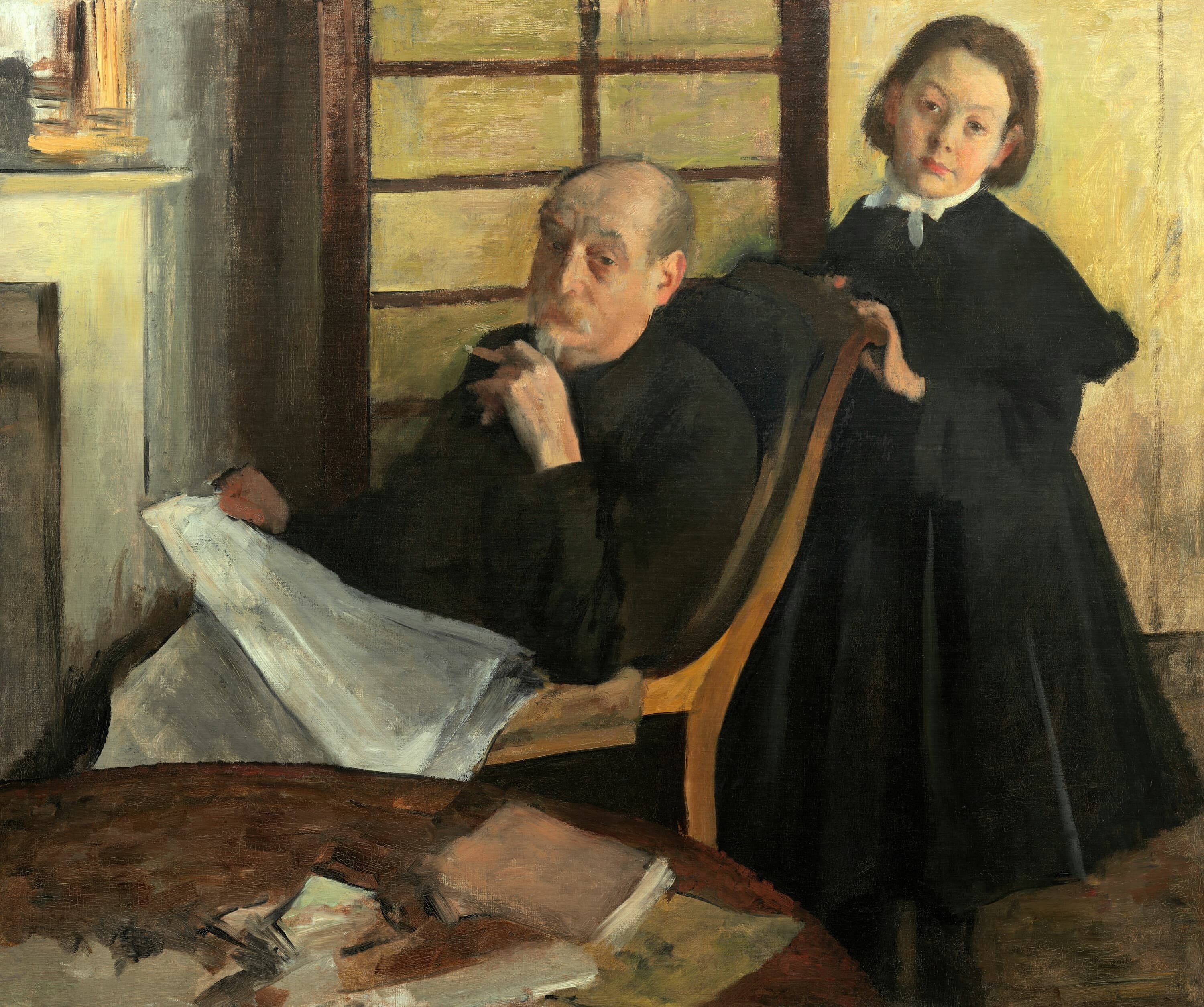 《亨利·德加和他的侄女露西·德加（艺术家的叔叔和表弟）》（Henri Degas and His Niece Lucie Degas (The Artist's Uncle and Cousin)）｜埃德加·德加 Edgar Degas｜1875–76