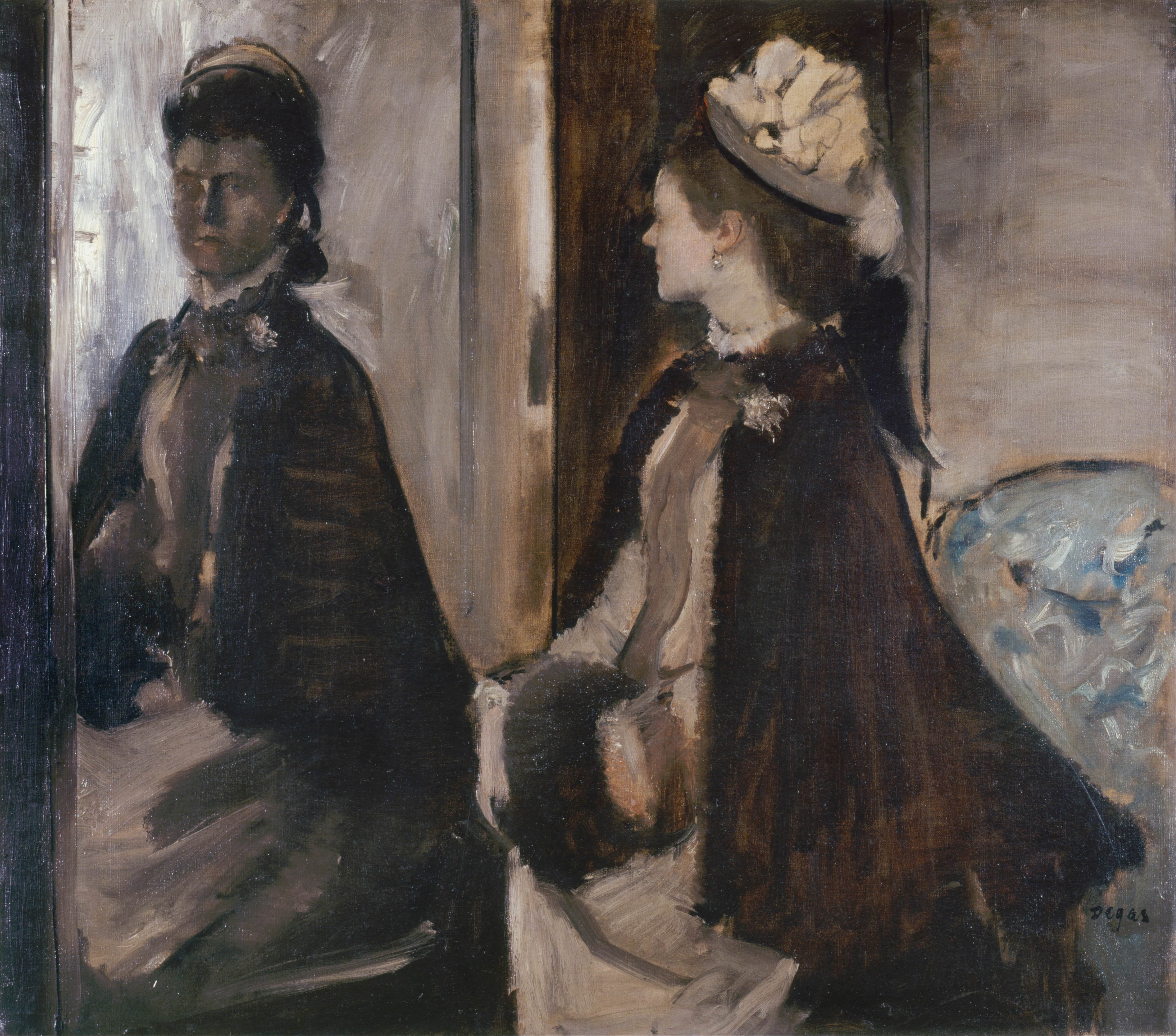《镜中的让托夫人》（Mrs Jeantaud In The Mirror）｜埃德加·德加 Edgar Degas｜约 1875