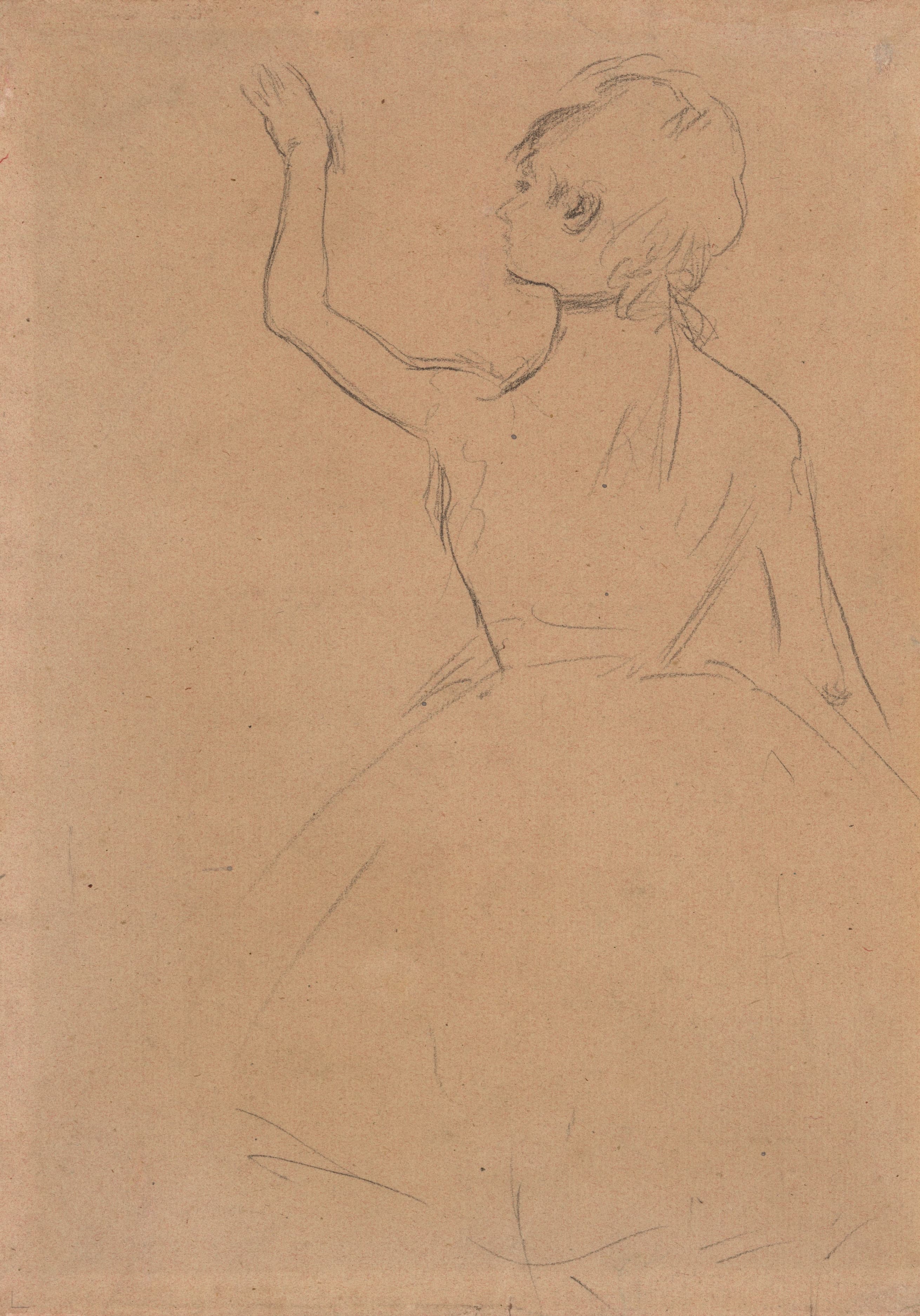 《从背面看芭蕾舞演员的研究》（Study of a Ballet Dancer seen from the Back）｜埃德加·德加 Edgar Degas｜1875 (?)