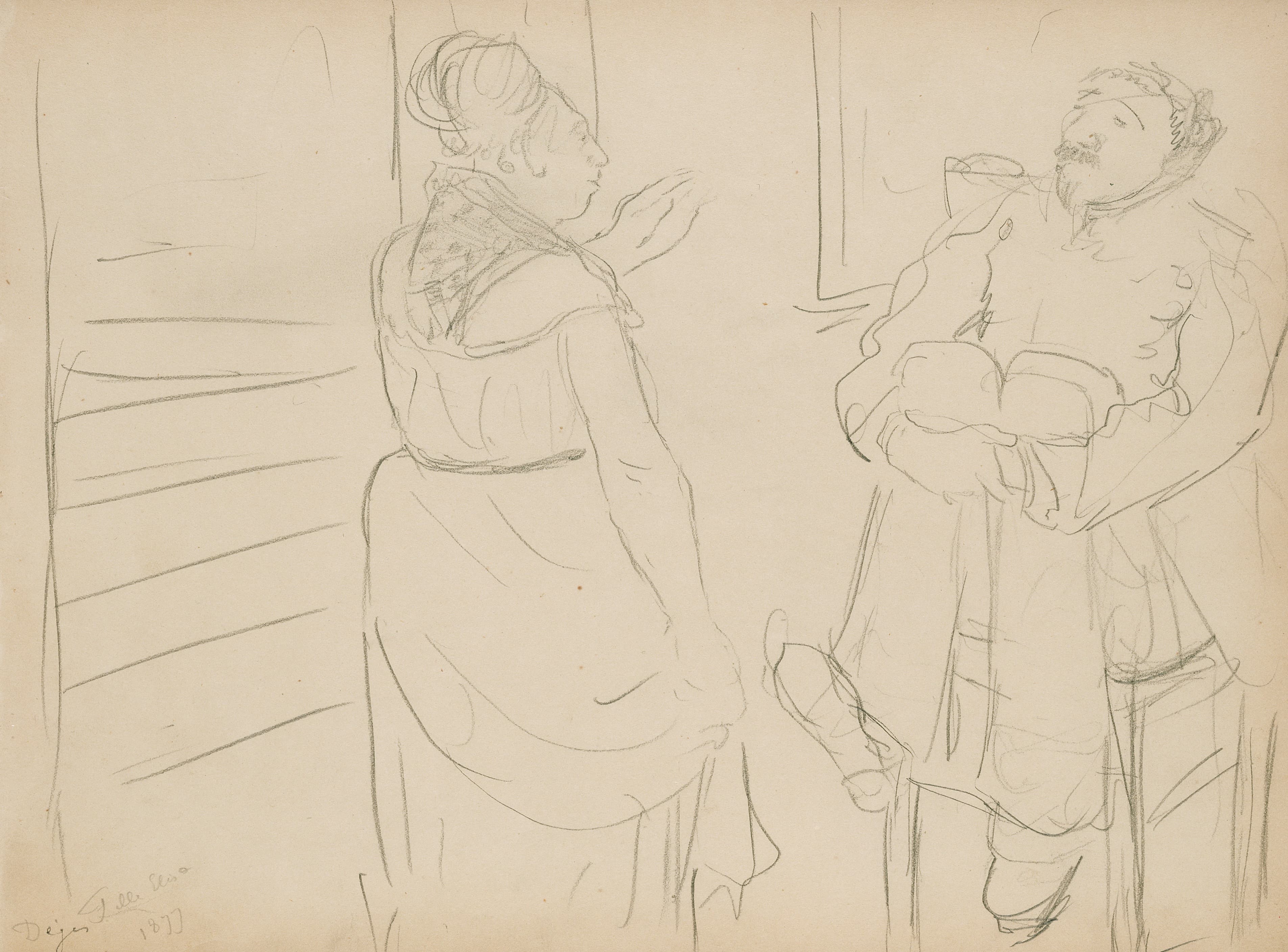 《妓院场景》（Brothel Scene）｜埃德加·德加 Edgar Degas｜1877