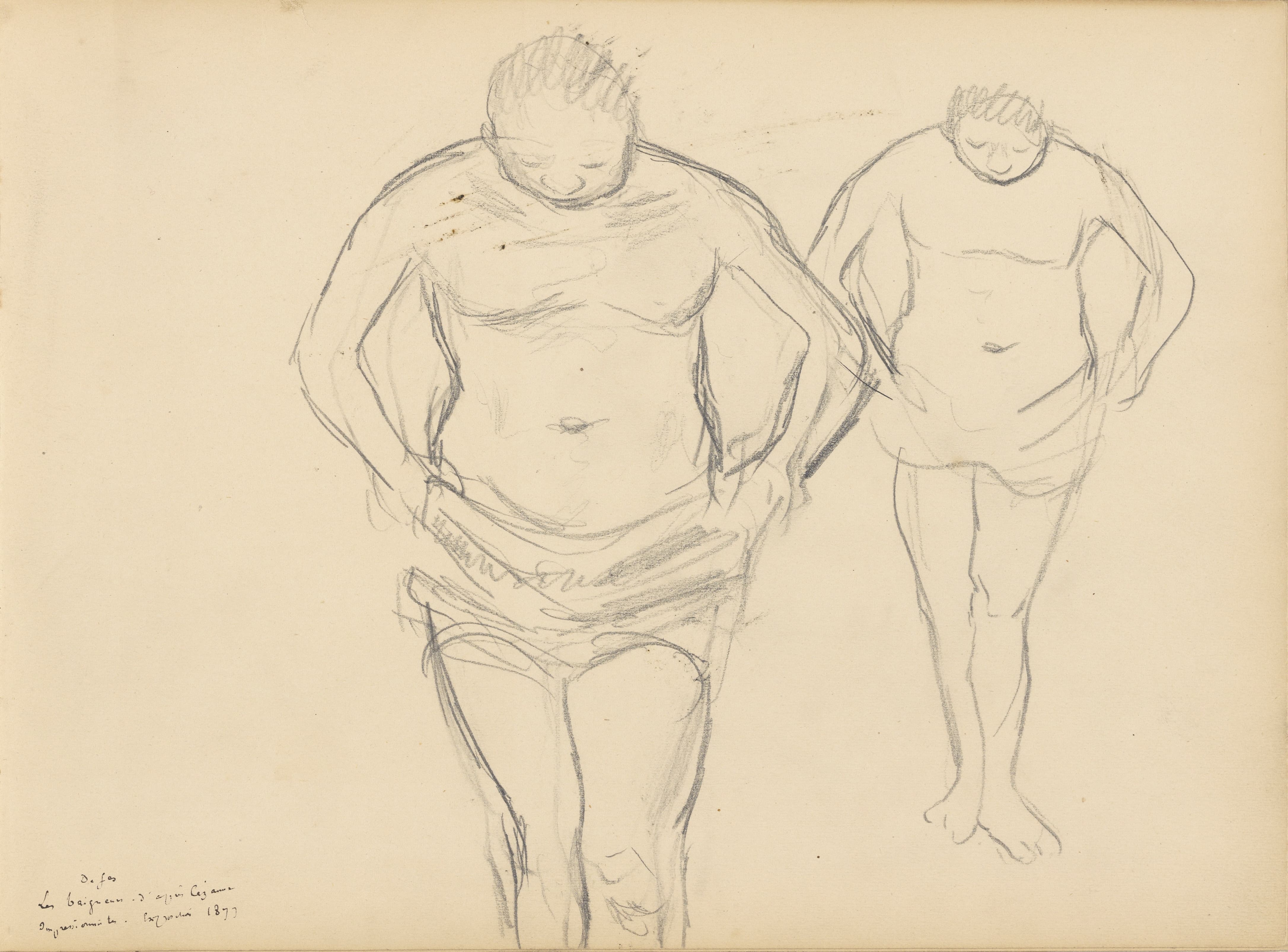 《塞尚《沐浴者》的复制品》（Copies of Cézanne's Bathers）｜埃德加·德加 Edgar Degas｜1877