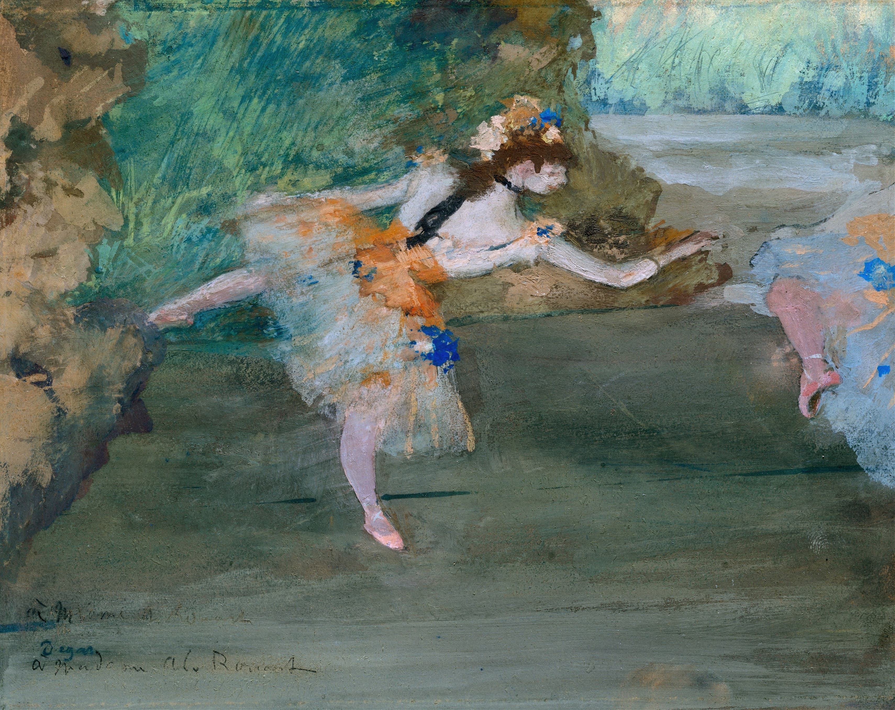 《舞台上的舞者》（Dancer Onstage）｜埃德加·德加 Edgar Degas｜约 1877