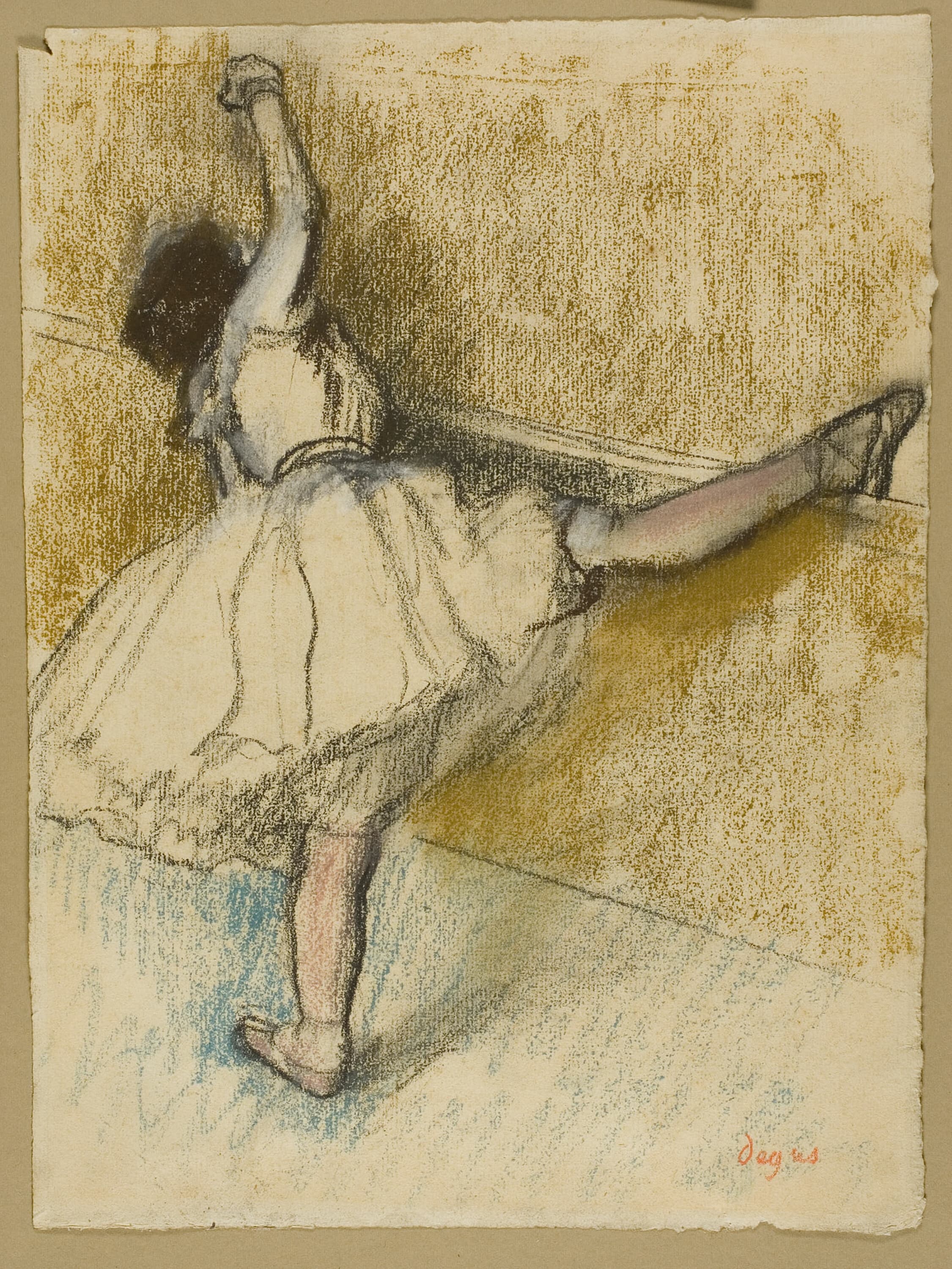 《舞者在酒吧伸展身体》（Dancer Stretching at the Bar）｜埃德加·德加 Edgar Degas｜1877/80